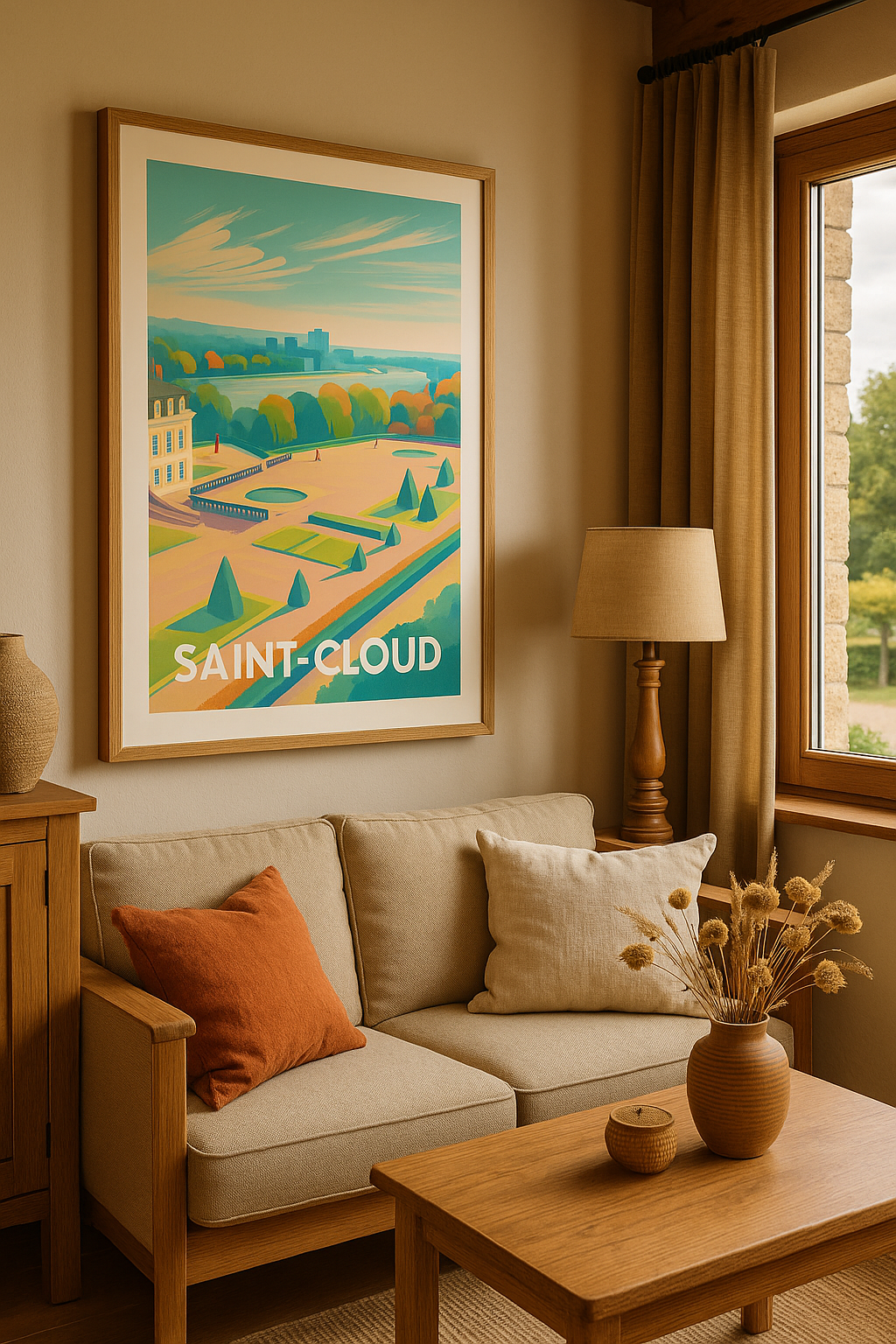 Affiche Saint-Cloud — Harmonie entre nature et architecture · poster d'art de Saint-Cloud