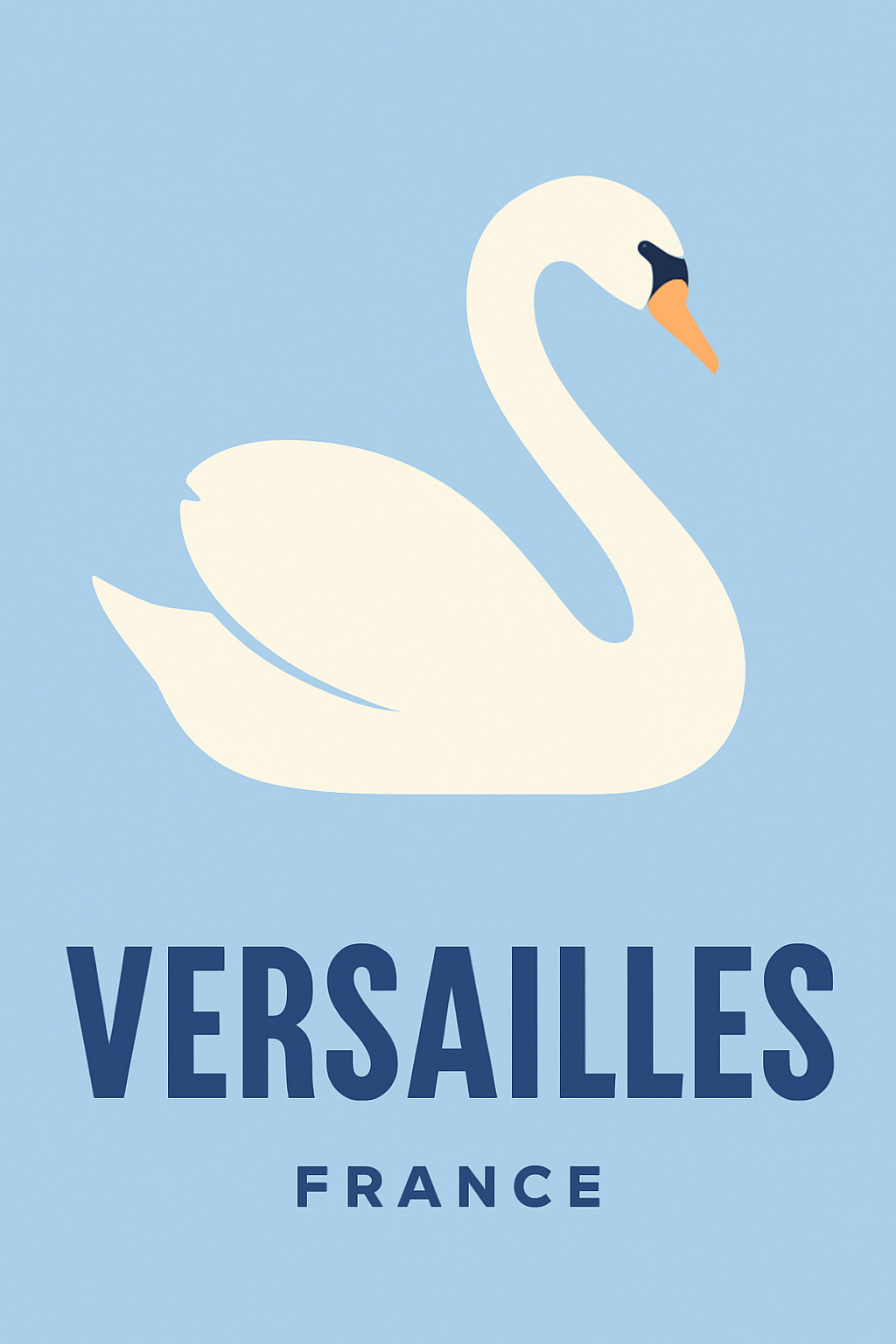Affiche de Versailles - Élégance au Cygne Blanc