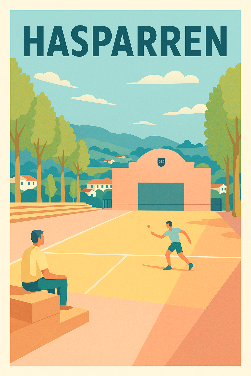 Affiche de Hasparren - L'art de vivre basque en poster vintage