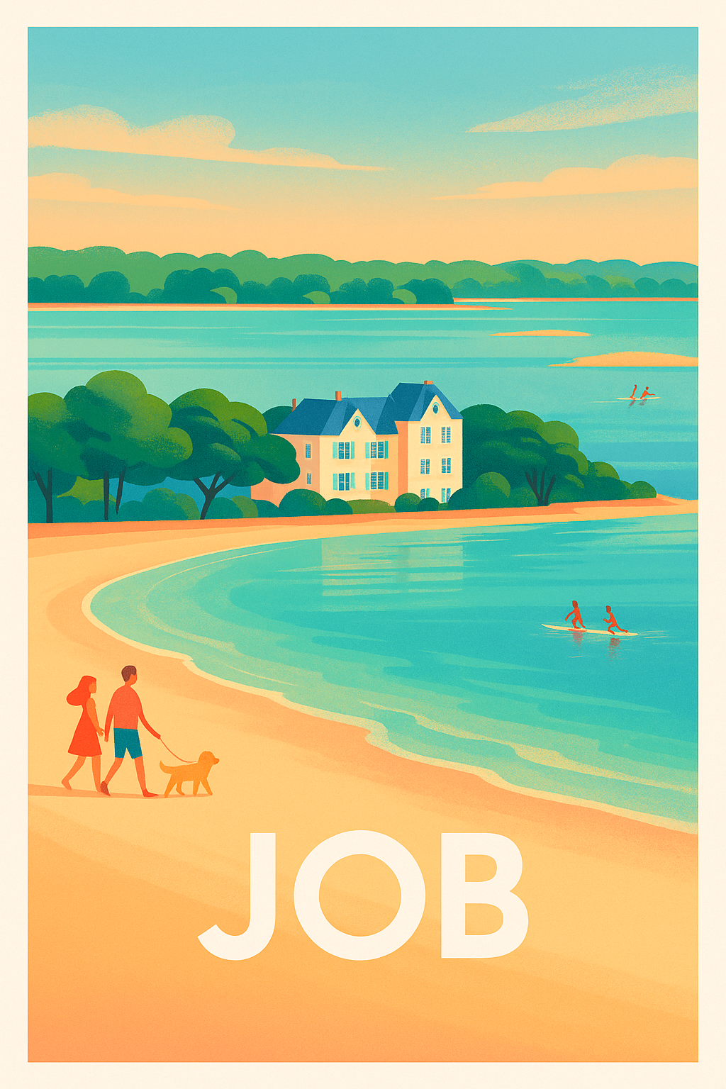 Affiche JOB — Évasion en bord de mer · poster d'art de JOB