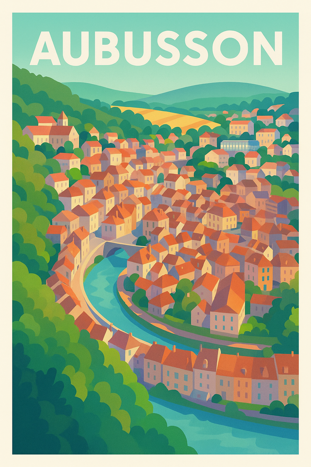 Affiche de Aubusson - Charme pittoresque et douceur de vivre