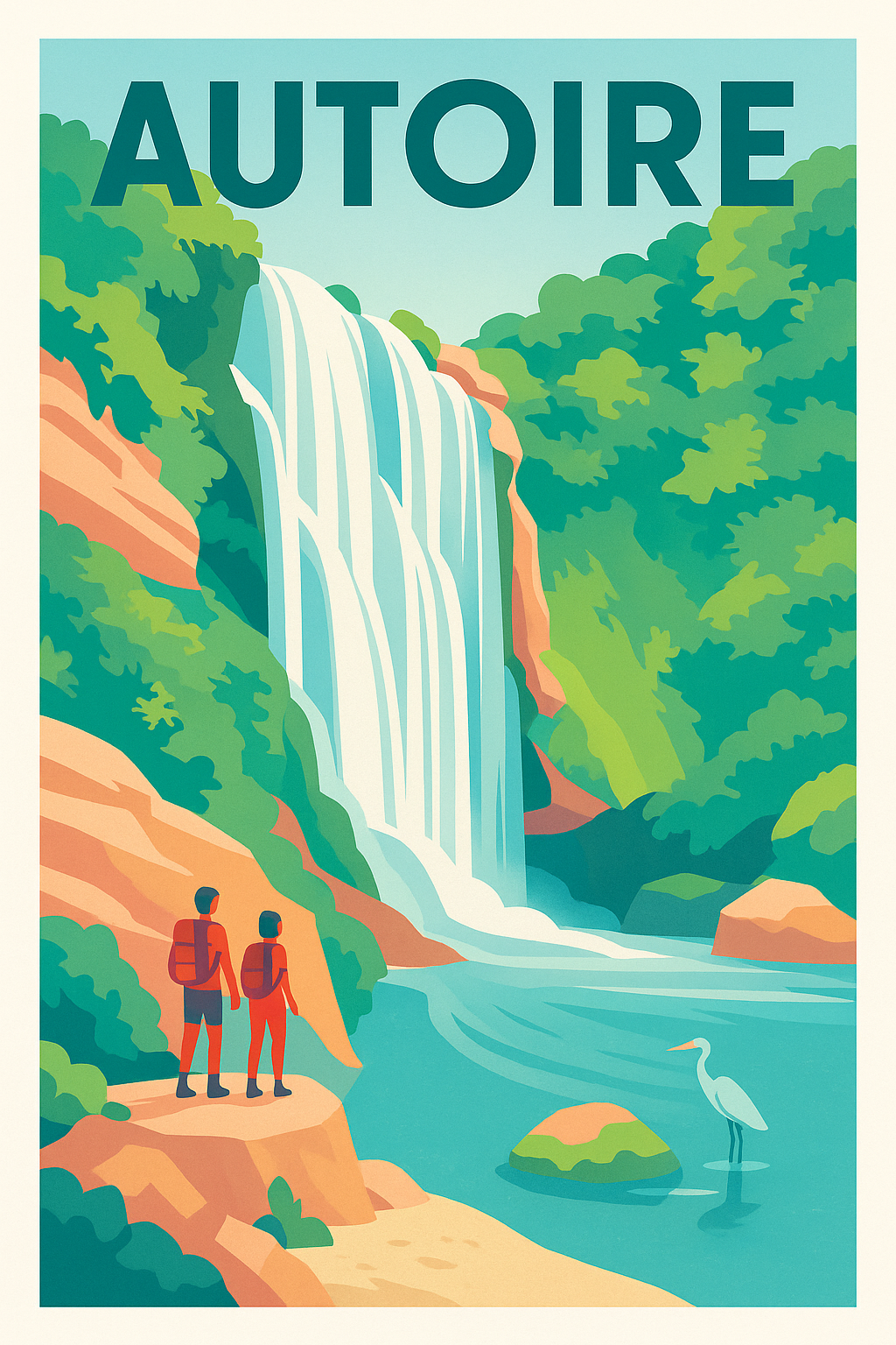 Affiche Loire — L'évasion naturelle au cœur des cascades · poster d'art de Loire