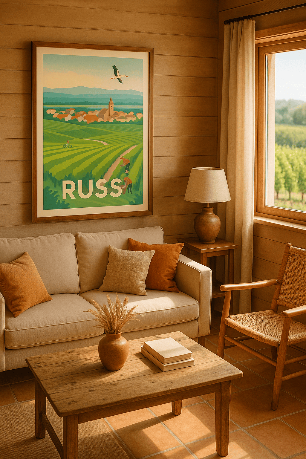 Affiche Russ — Charme bucolique au cœur des vignobles · poster d'art de Russ