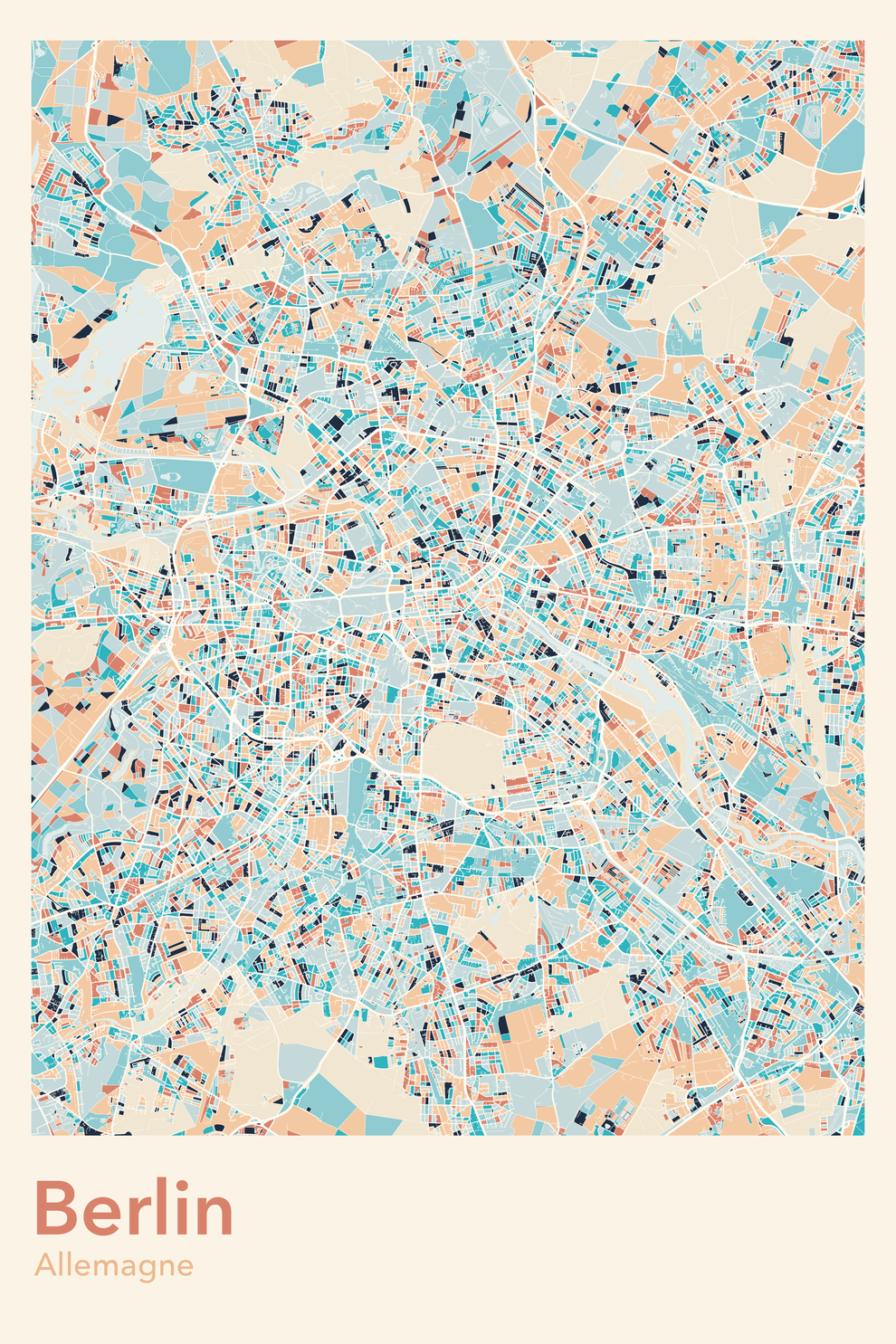 Plan de Berlin - Carte personnalisée