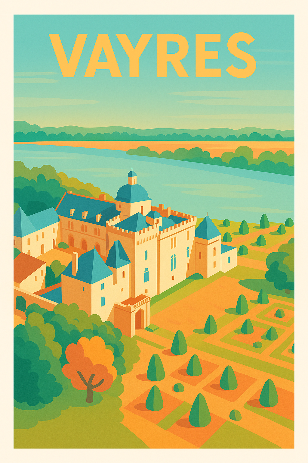 Affiche de Vayres - Splendeur historique au bord de la Dordogne
