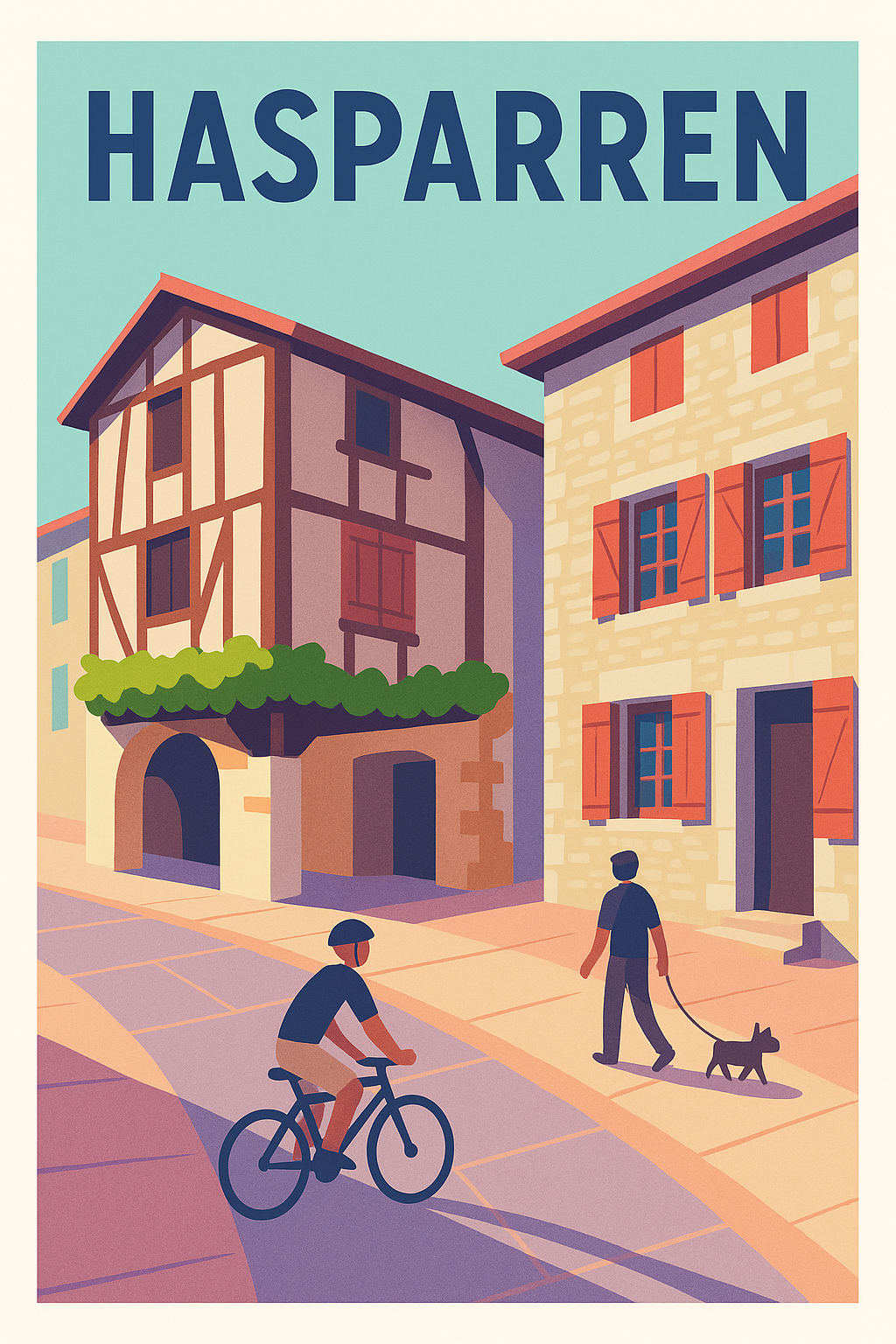 Affiche de Hasparren - Charme et douceur de vie basque