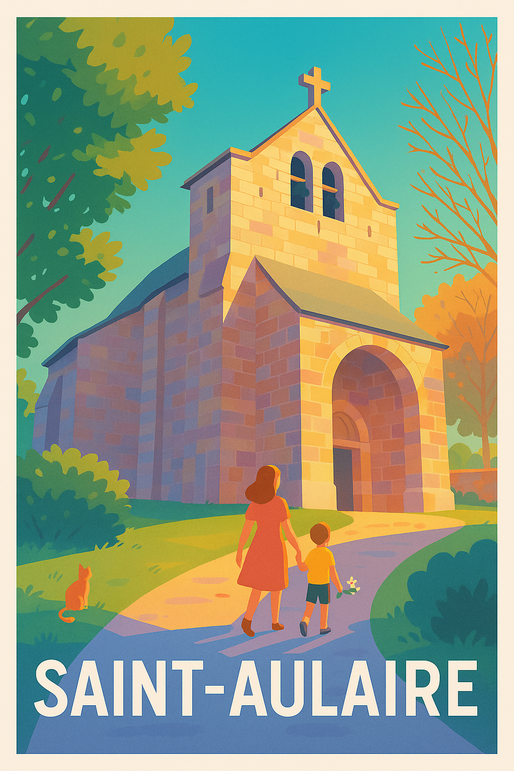 Affiche Saint-Aulaire — Escapade paisible au cœur du patrimoine · poster d'art de Saint-Aulaire