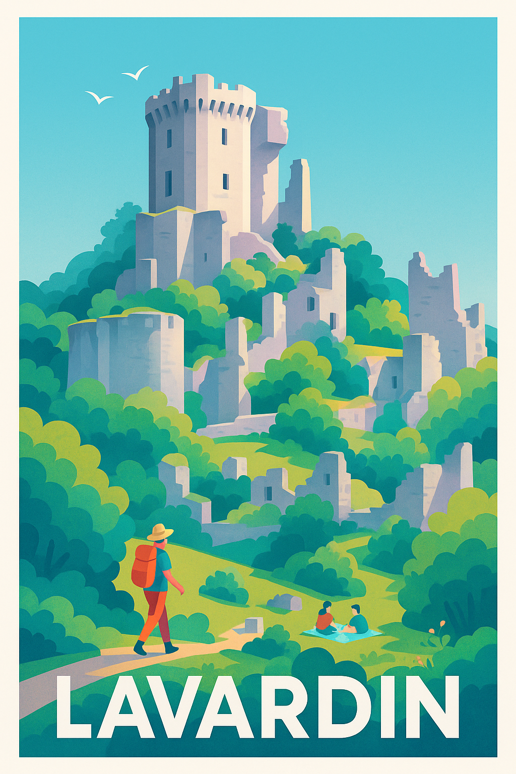 Affiche de Lavardin - Évasion au cœur des ruines médiévales