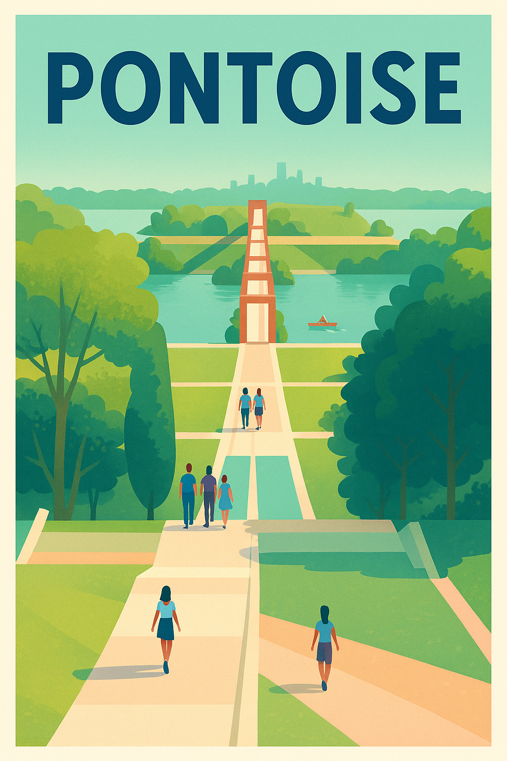 Affiche Pontoise — Promenade au cœur de la nature · poster d'art de Pontoise