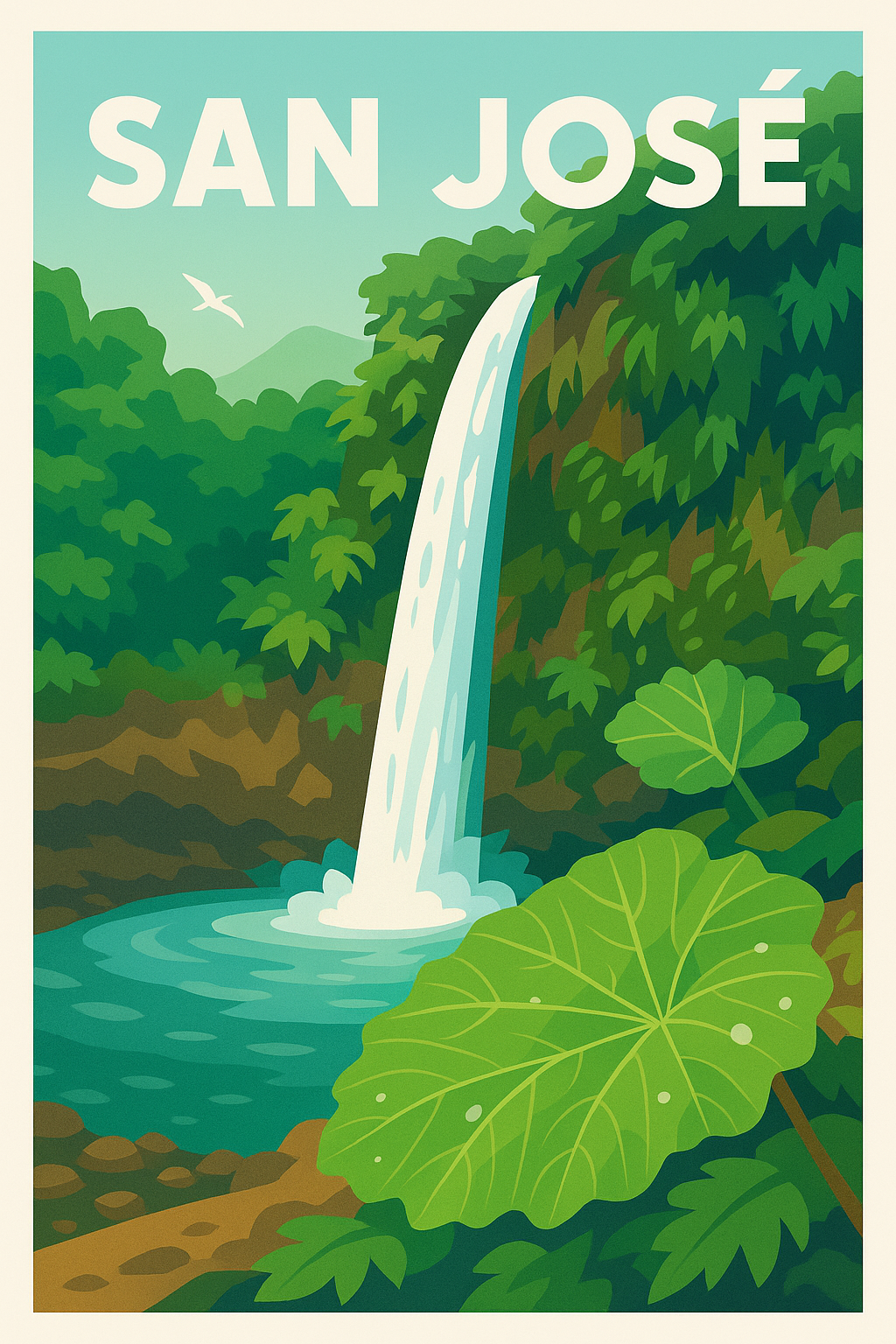 Affiche de San José - Évasion Tropicale et Chutes d'Eau