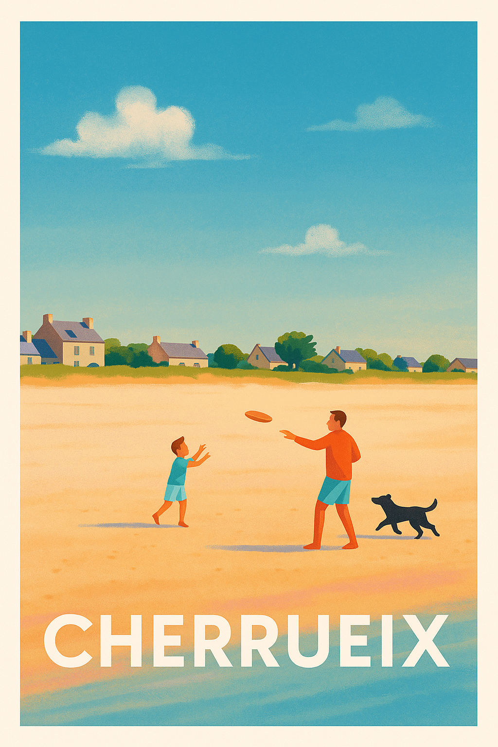 Affiche de Cherrueix - Moments de détente au bord de l'eau