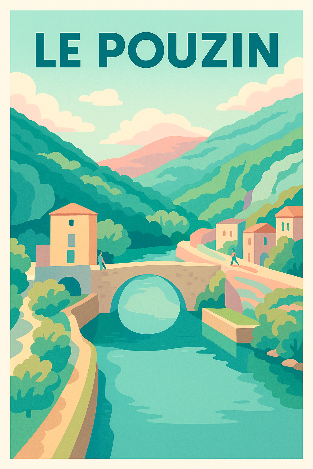Affiche de Le Pouzin - Harmonie naturelle au fil de la rivière