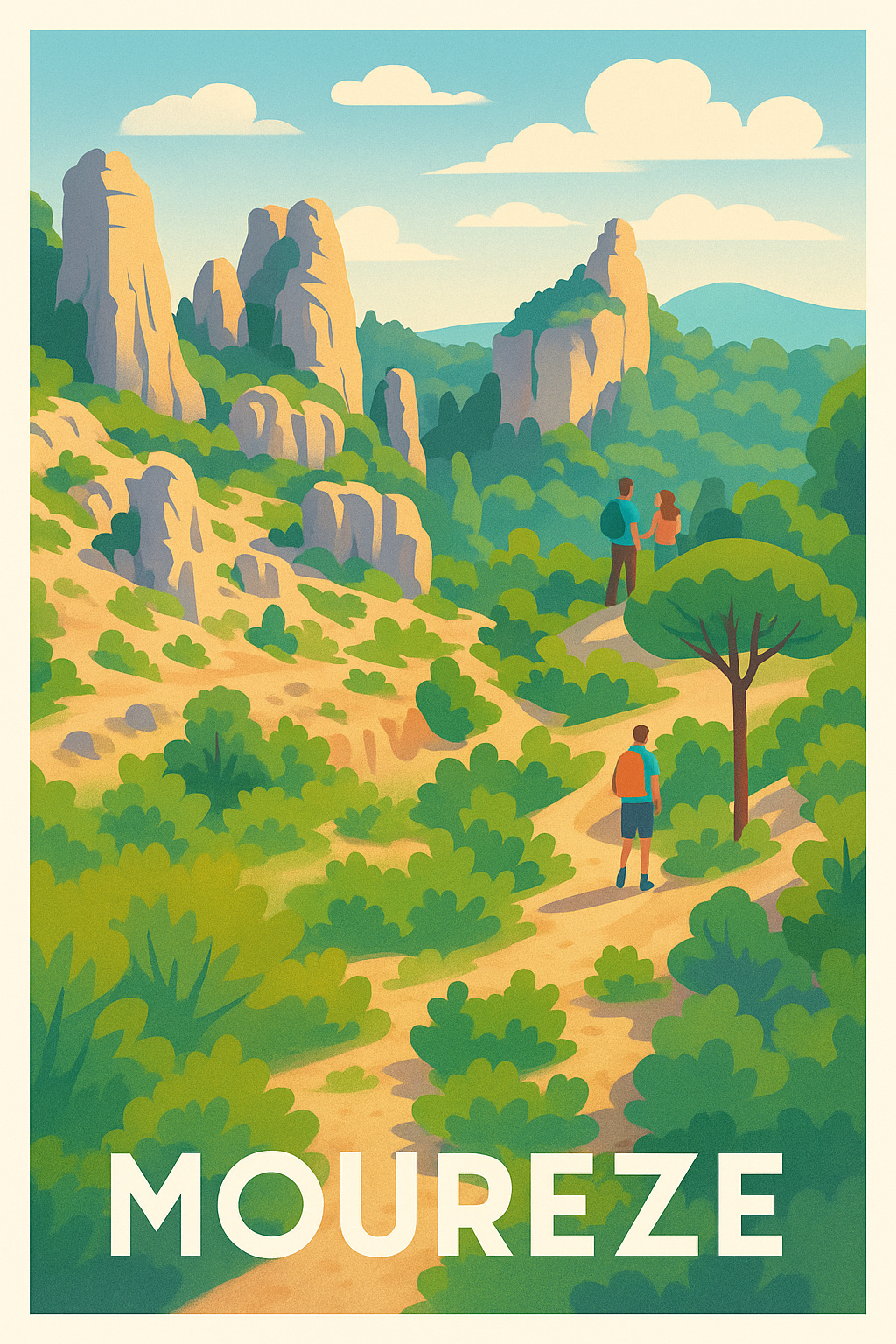 Affiche de Mourèze - L'appel des paysages naturels enchanteurs