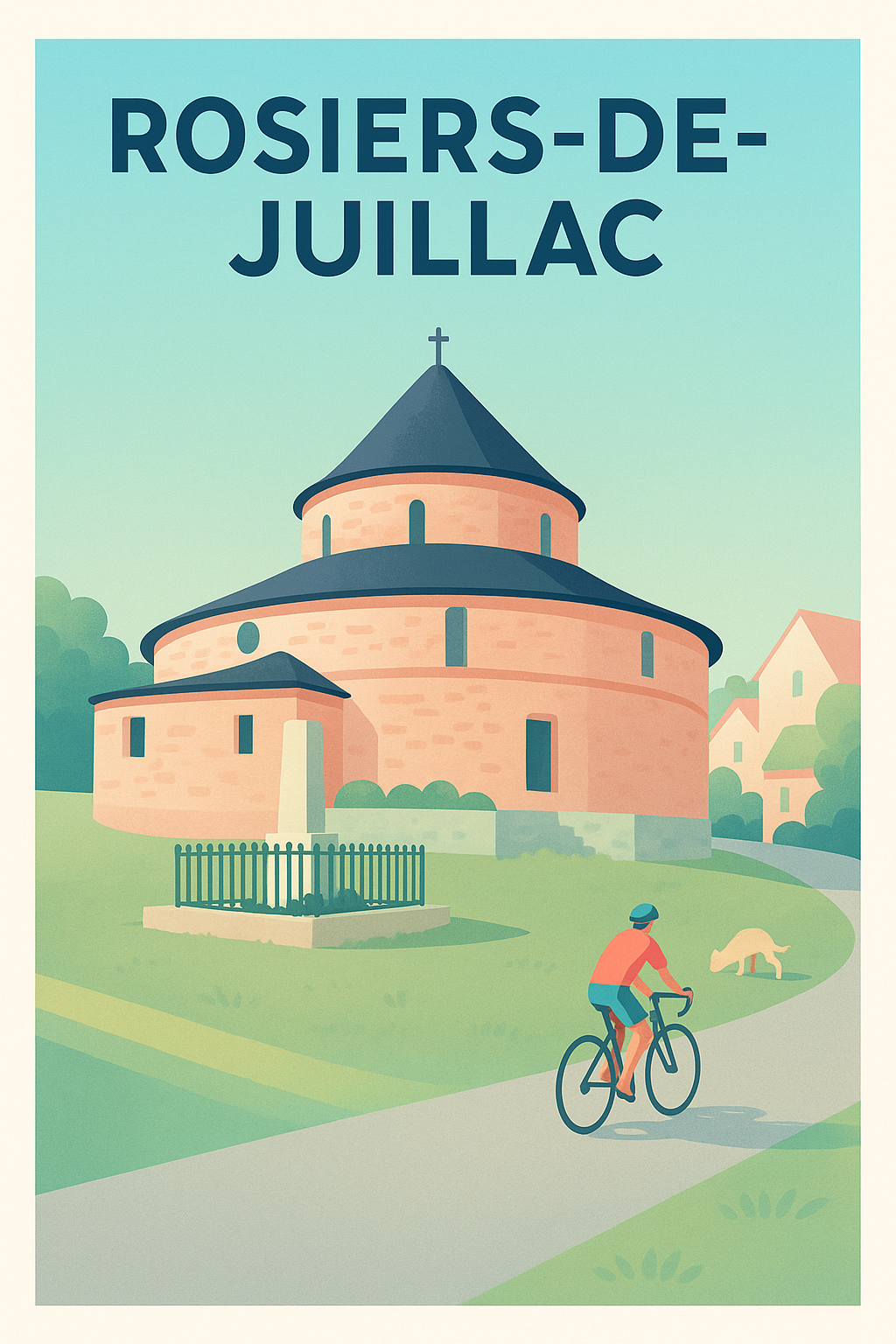 Affiche Rosiers-de-Juillac — Douceur et Patrimoine au Cœur de la Nature · poster d'art de Rosiers-de-Juillac