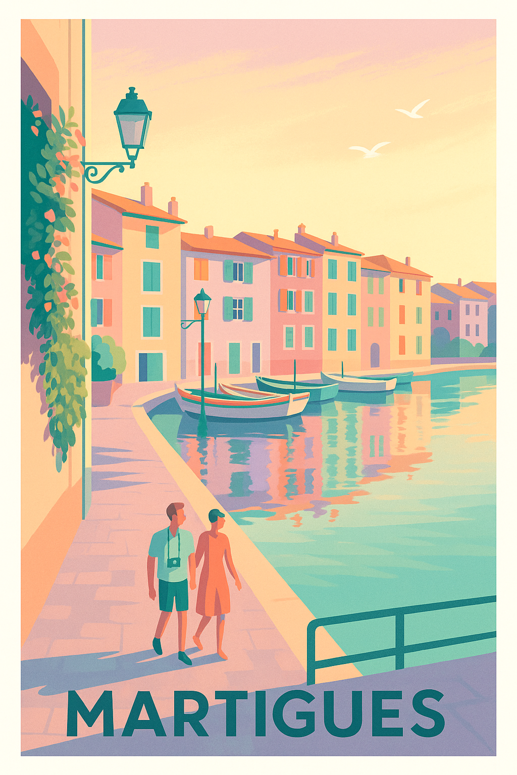 Affiche de Martigues - Balade au bord de l'eau au crépuscule