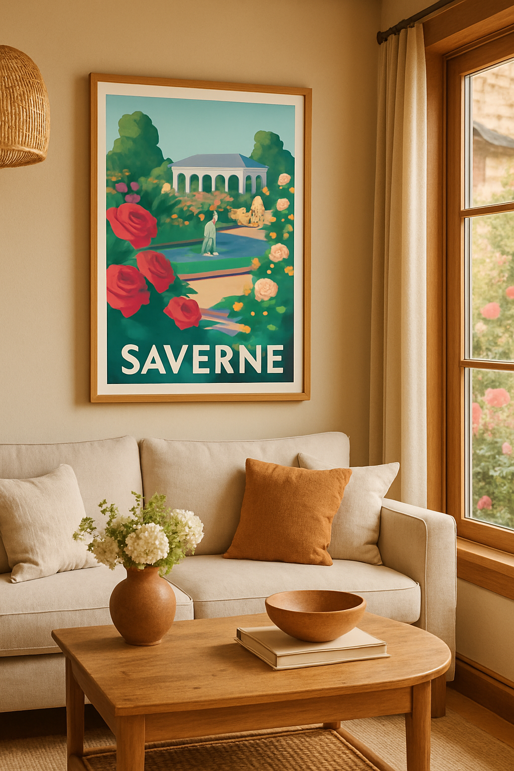 Mise en situation Affiche de Saverne - Promenade fleurie au jardin d'Alsace