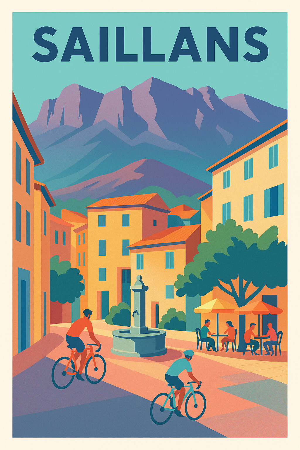 Affiche de Saillans - Charme et douceur de vie au pied des montagnes