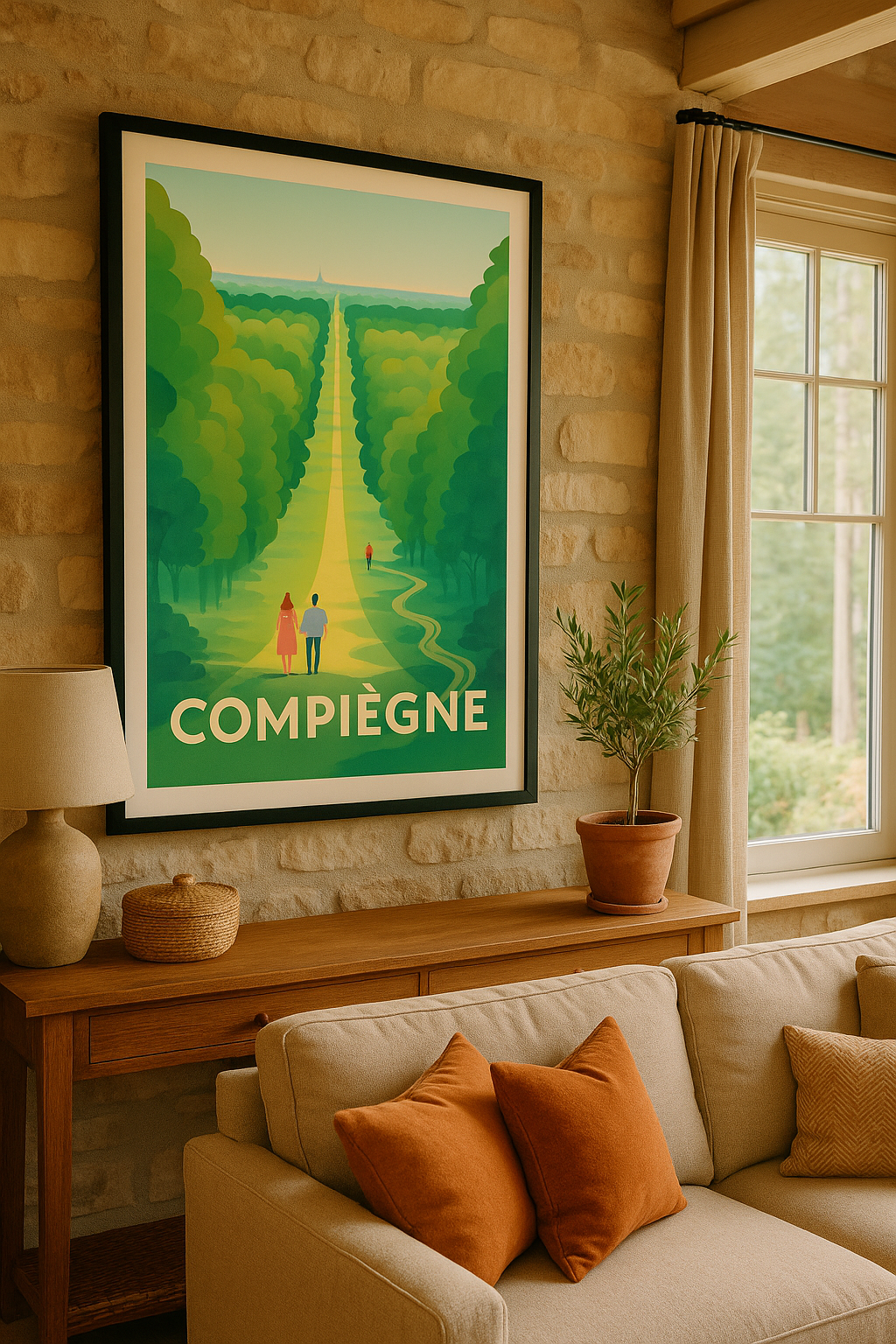 Mise en situation Affiche Compiègne - Élégance et patrimoine au rendez-vous