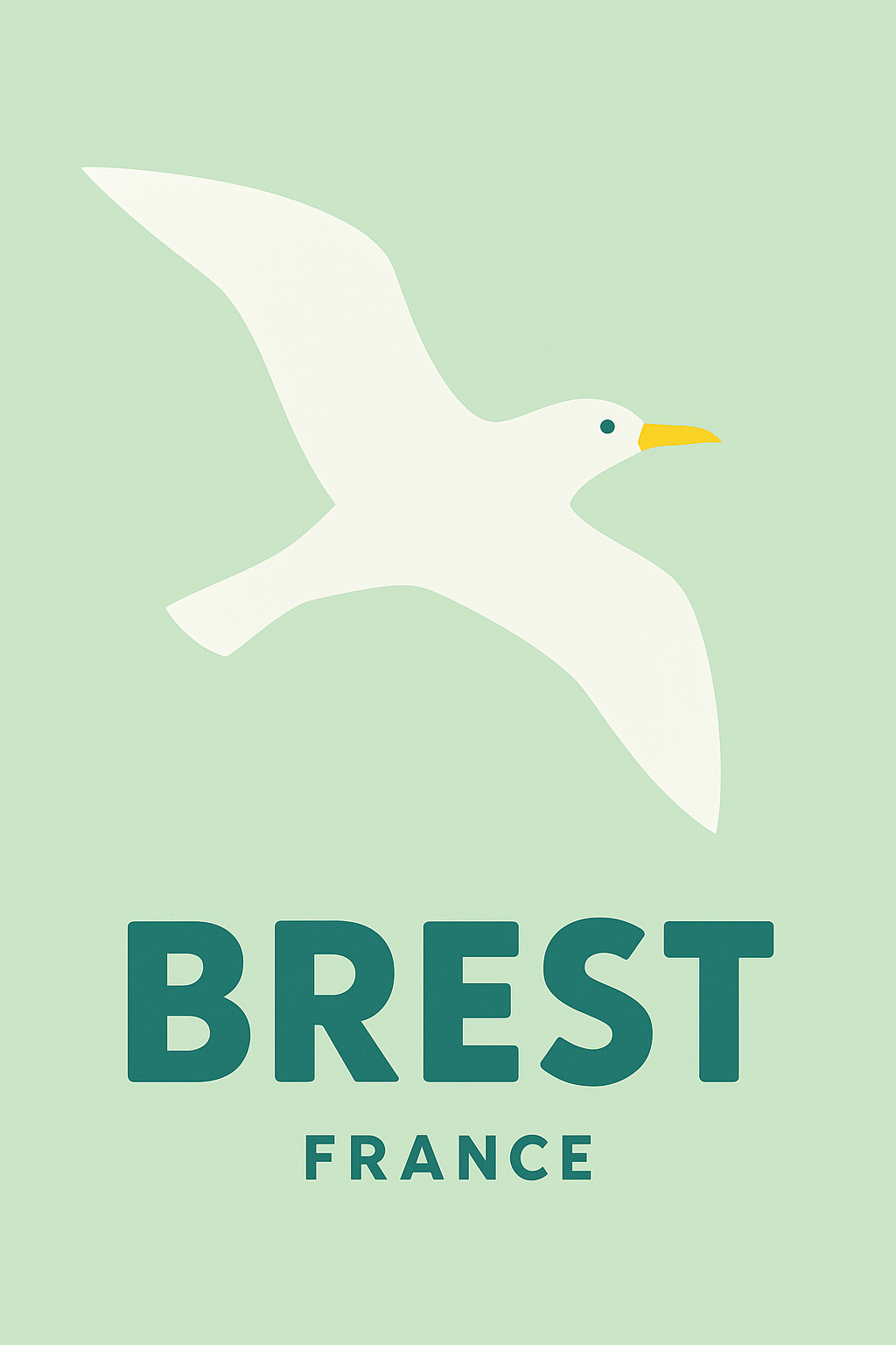 Affiche Brest — L'envolée marine épurée · poster d'art de Brest
