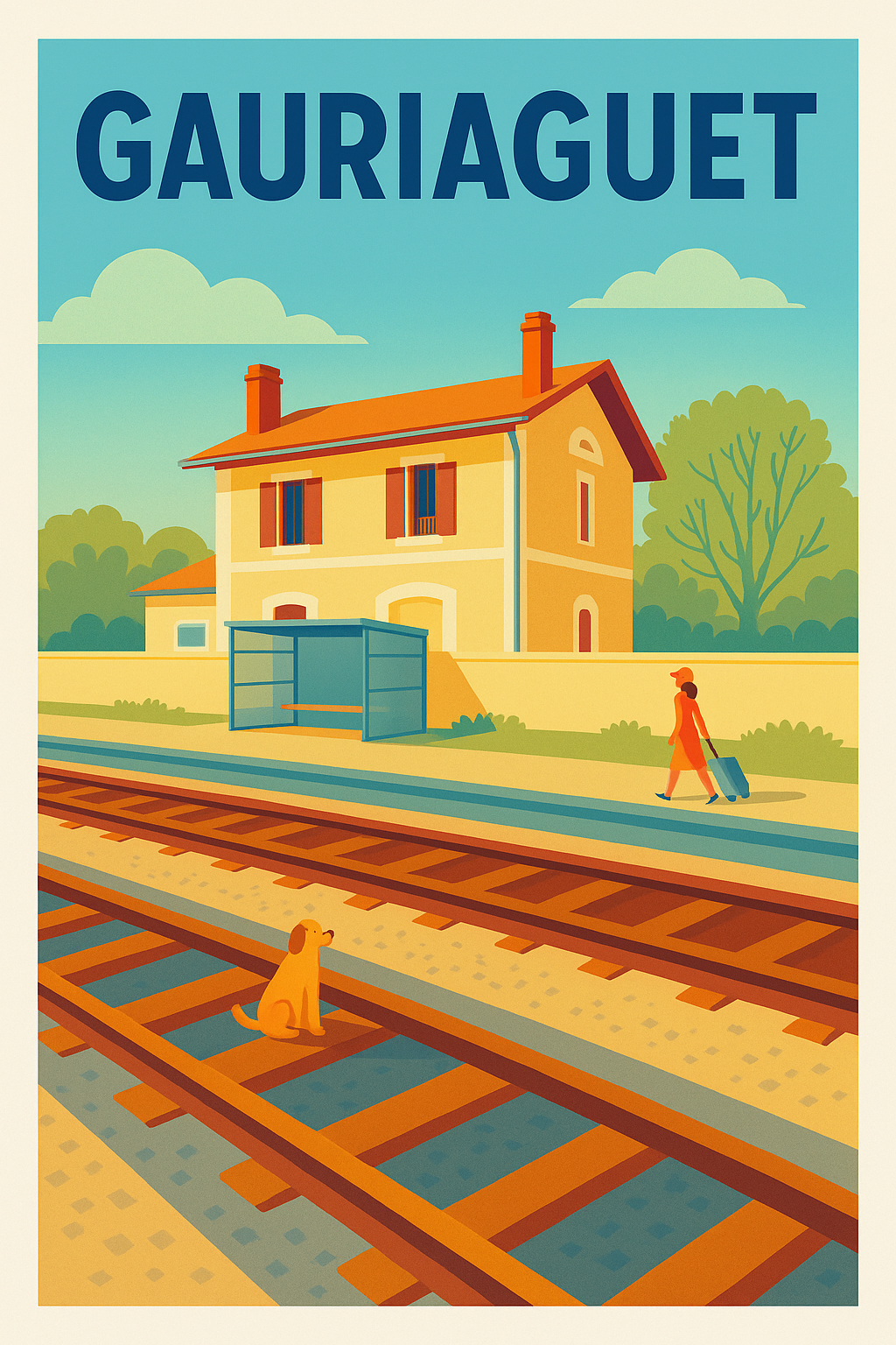 Affiche de Gauriaguet - Voyage et Sérénité à la Gare