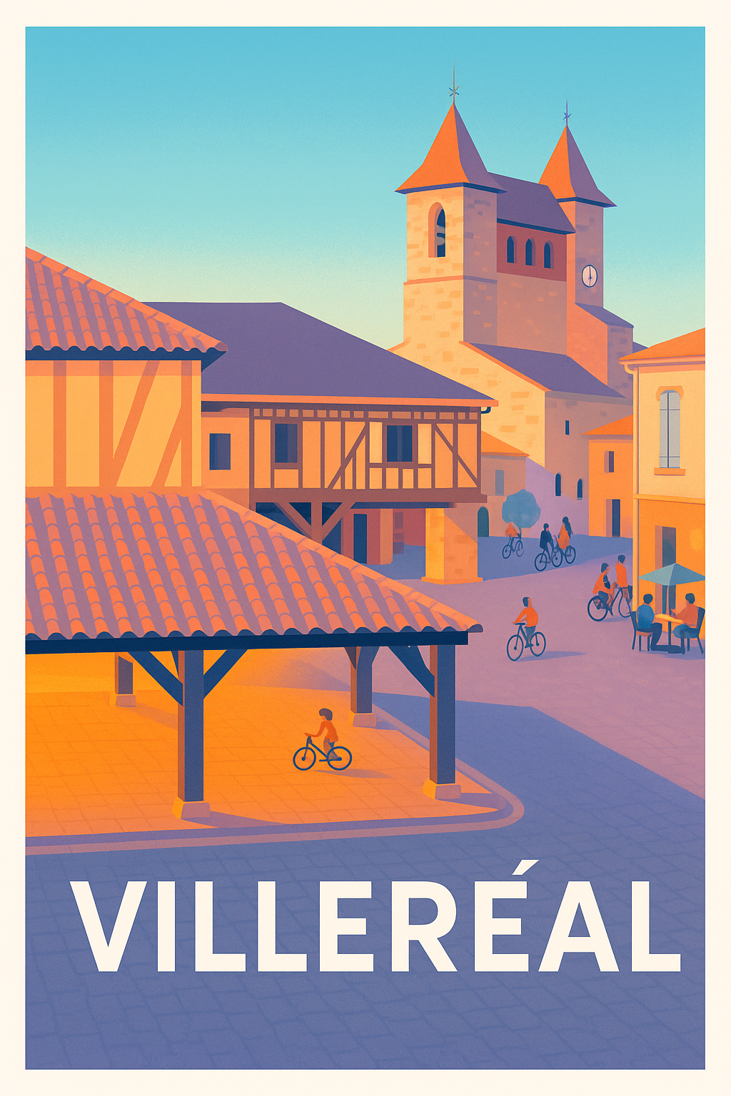 Affiche Villeréal — Charme médiéval au cœur de la Bastide · poster d'art de Villeréal