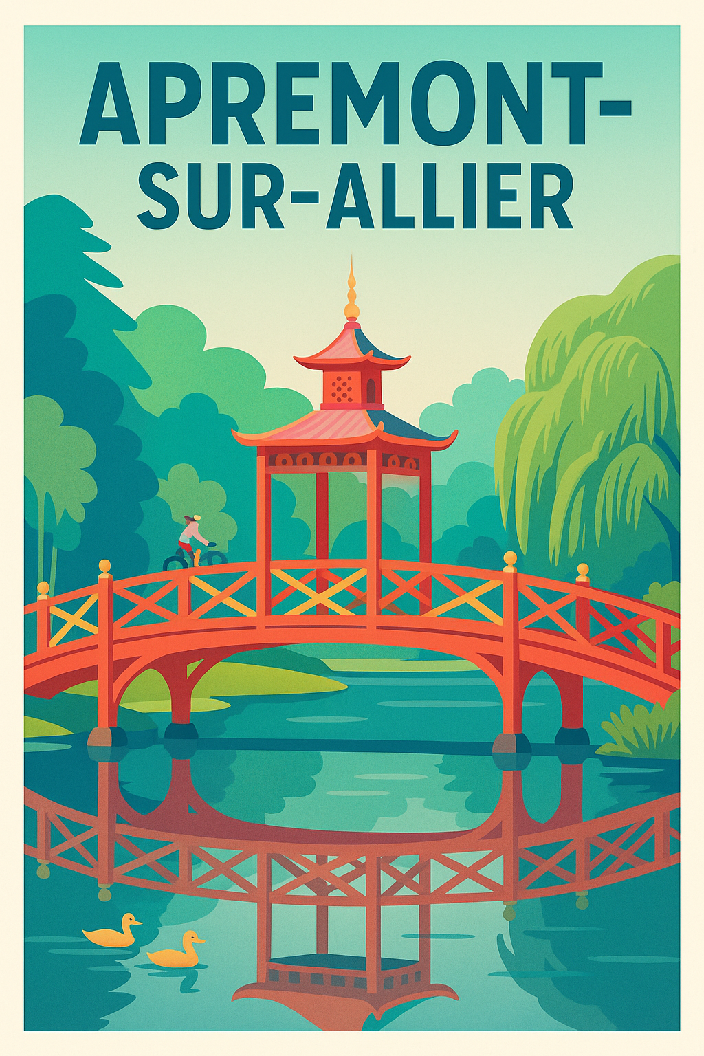 Affiche Apremont-sur-Allier — Le charme du Japon en Berry · poster d'art de Apremont-sur-Allier