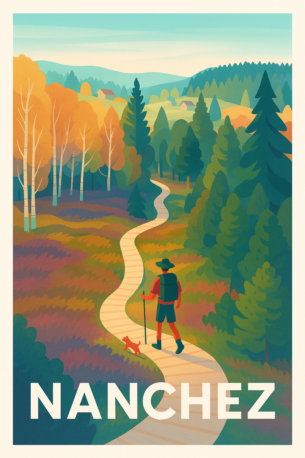 Affiche Nanchez — Randonnée au cœur de la nature · poster d'art de Nanchez