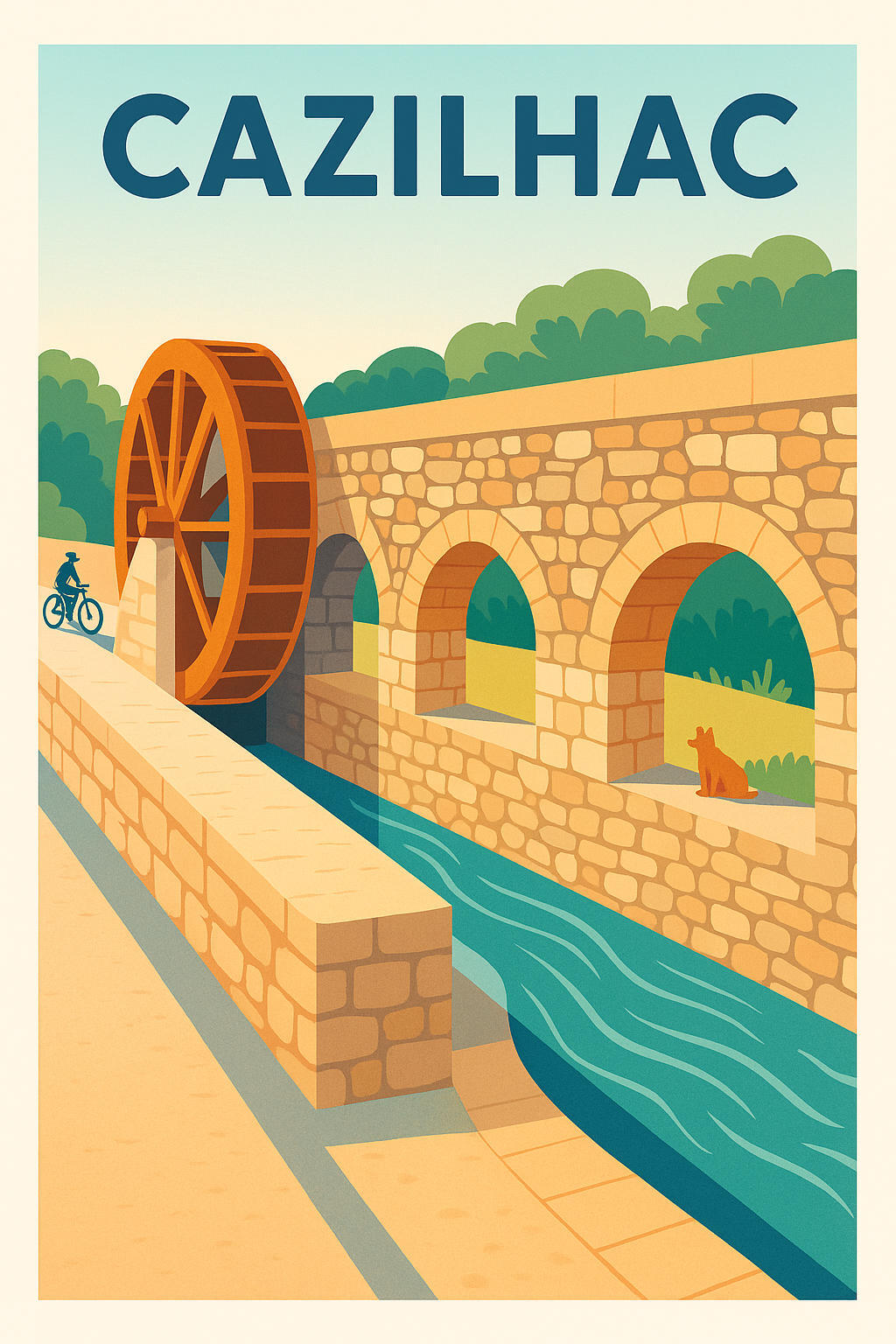 Affiche de Cazilhac - L'élégance intemporelle de la roue à eau