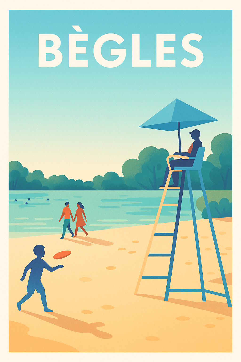 Affiche Bègles — Plénitude au bord de l'eau · poster d'art de Bègles