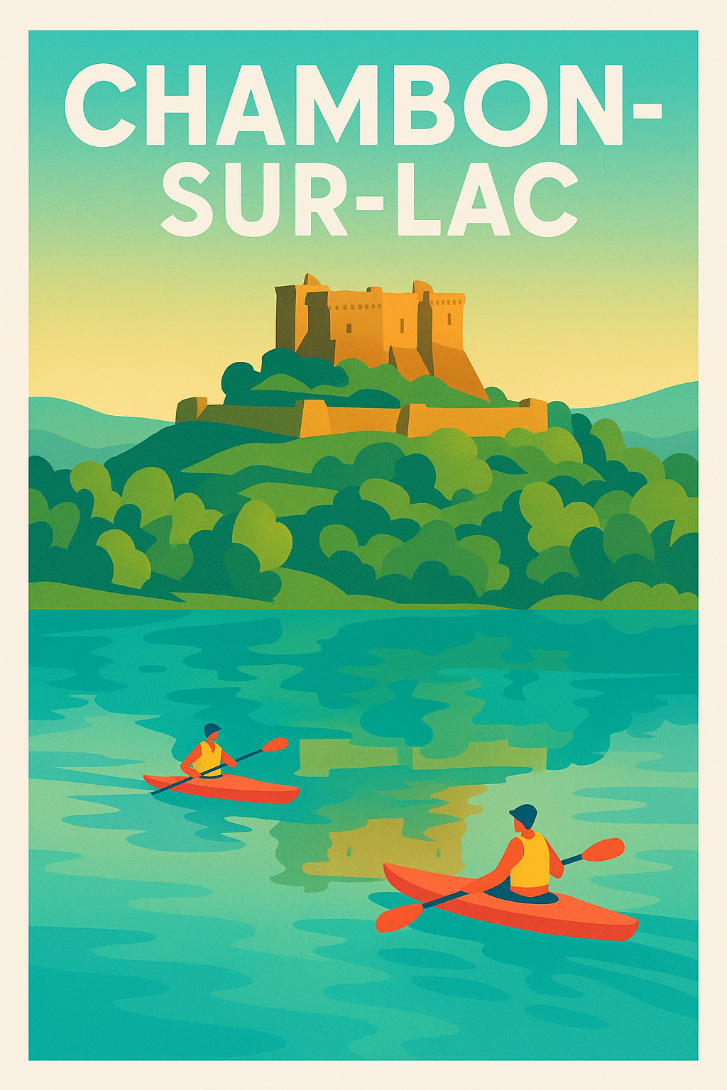 Affiche Chambon-sur-Lac — Aventure et sérénité au fil de l'eau · poster d'art de Chambon-sur-Lac