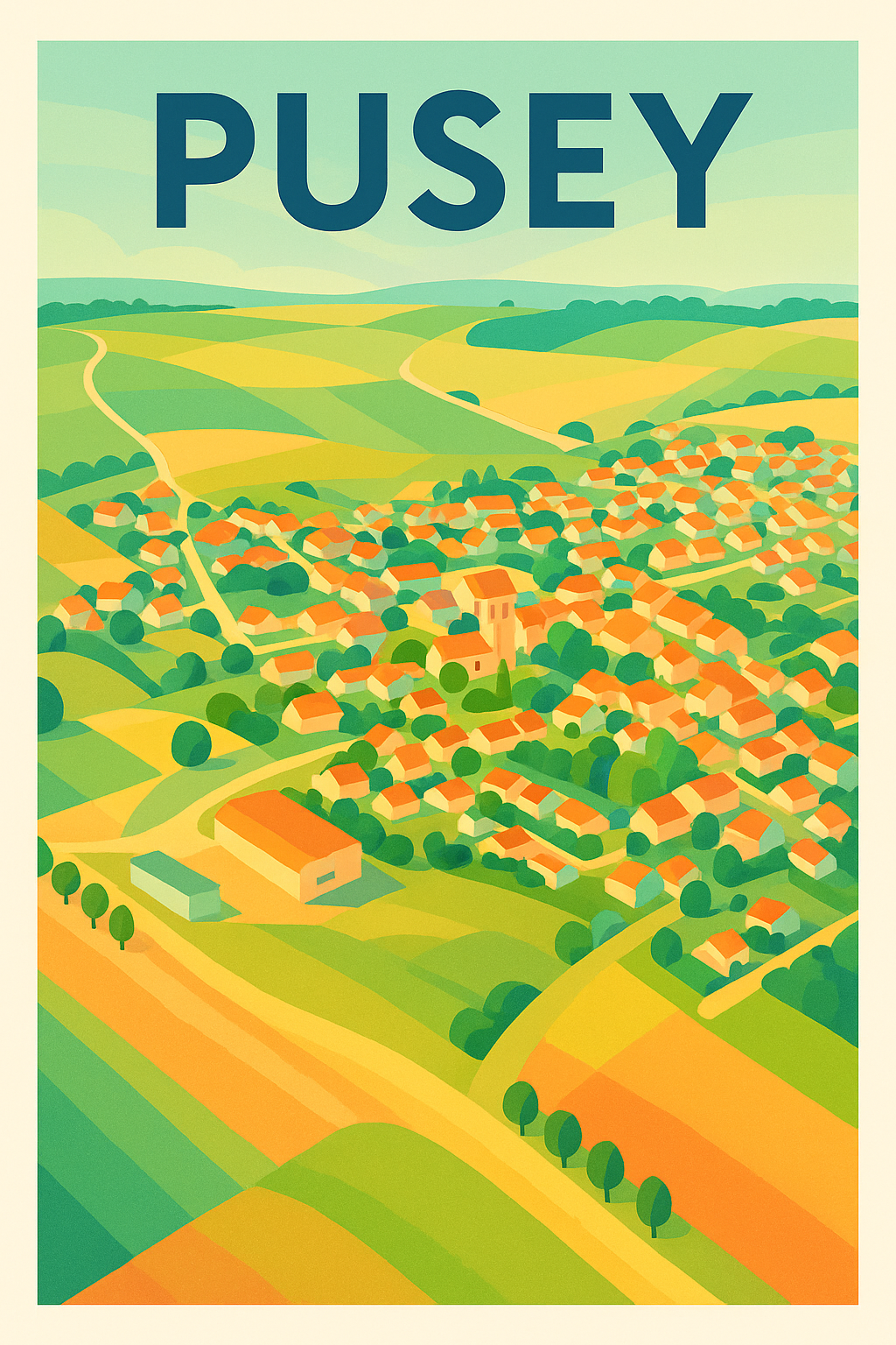 Affiche de Pusey - Charme champêtre et douceur de vie
