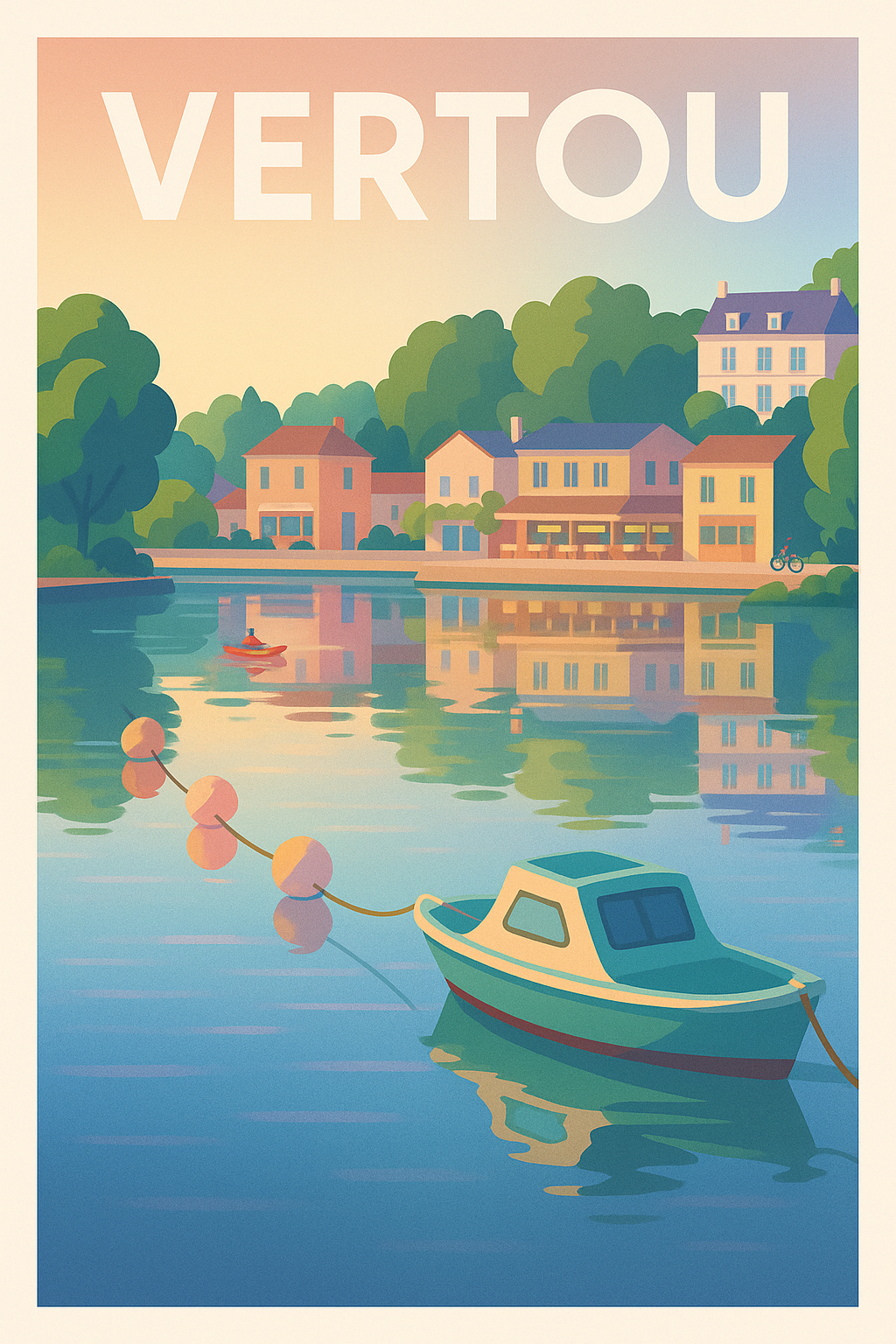Affiche Vertou — Sérénité au fil de l'eau · poster d'art de Vertou