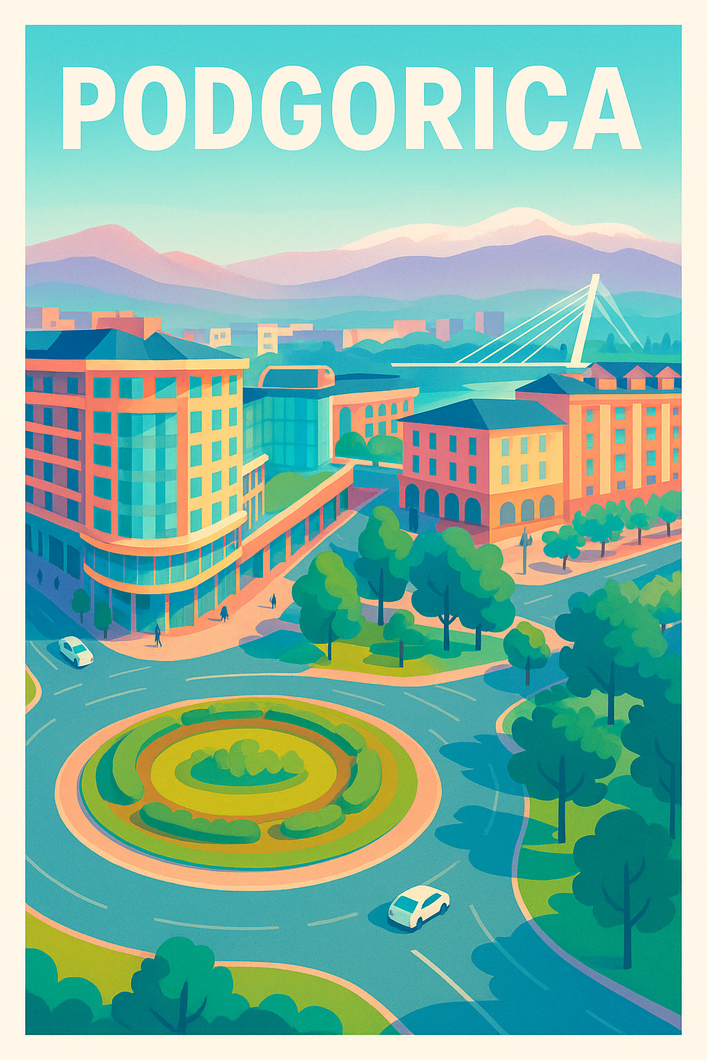 Affiche de Podgorica - L'harmonie urbaine au cœur du Monténégro