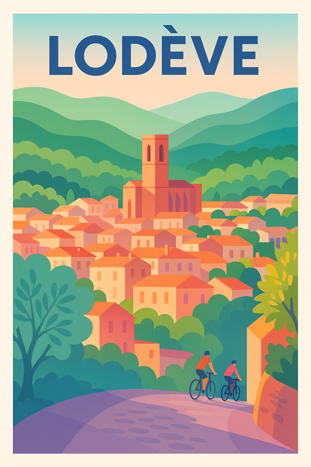 Affiche de Lodève - Une escapade colorée au cœur des montagnes