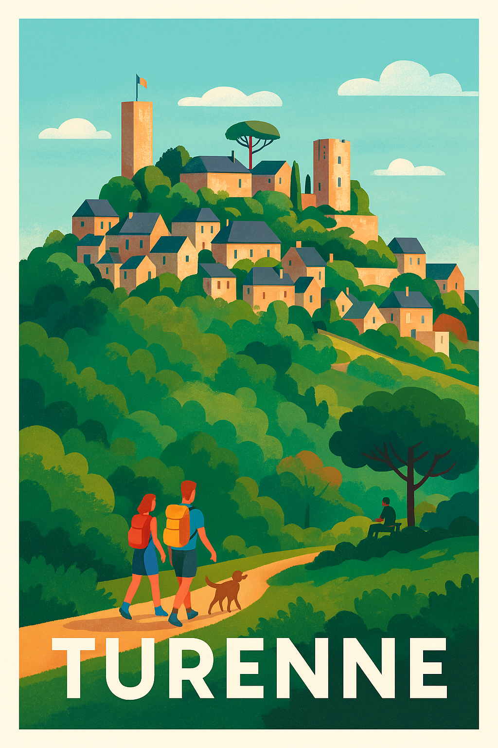Affiche Turenne — Escapade nature et patrimoine · poster d'art de Turenne