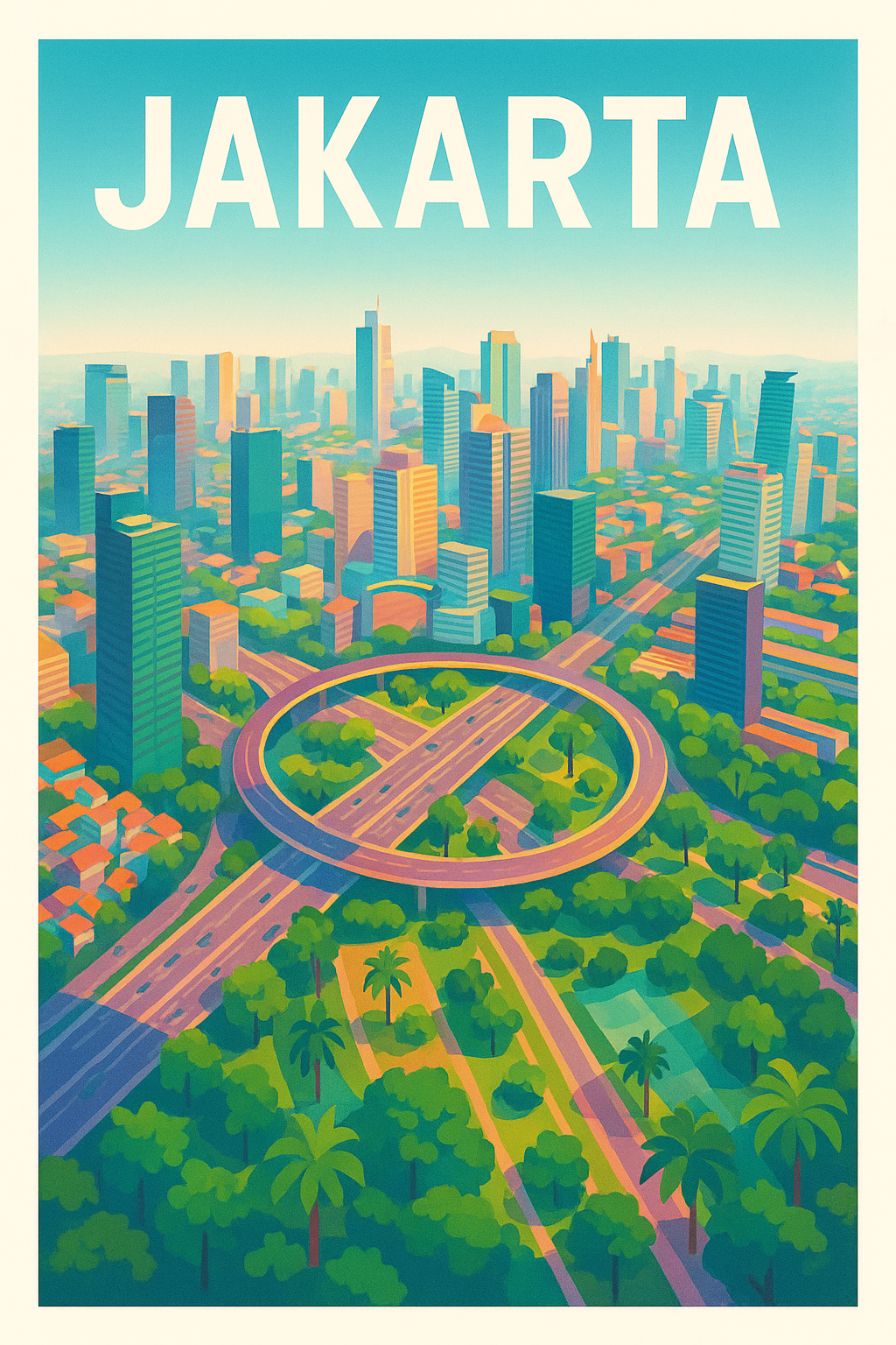 Affiche de Jakarta - L'énergie vibrante de la capitale indonésienne