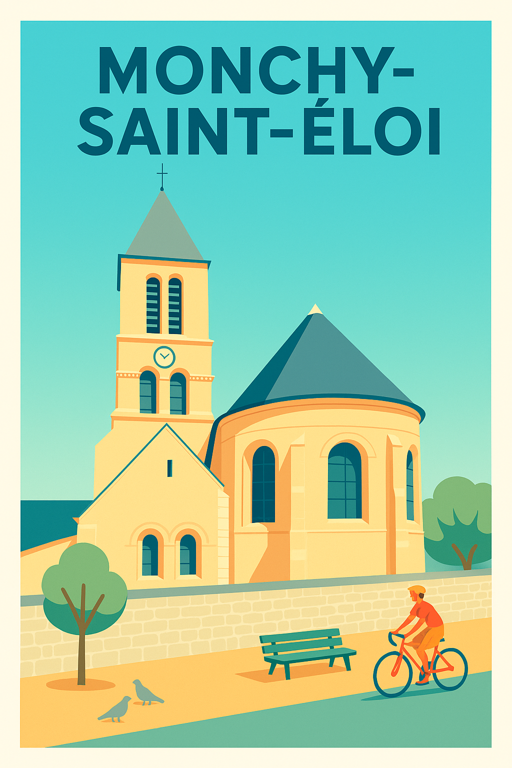 Affiche de Monchy-Saint-Éloi - Charme et sérénité en illustration