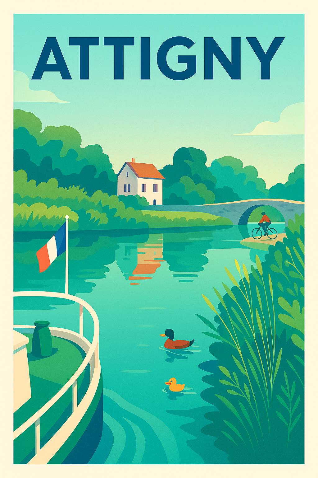 Affiche de Attigny - Charme paisible au fil de l'eau