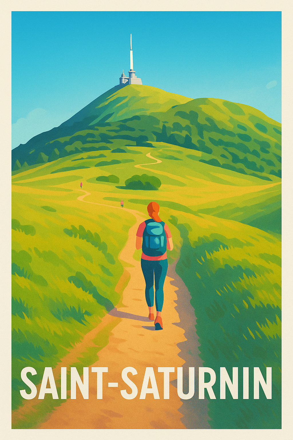 Affiche Saint-Saturnin — Sur les sentiers verdoyants d'Auvergne · poster d'art de Saint-Saturnin