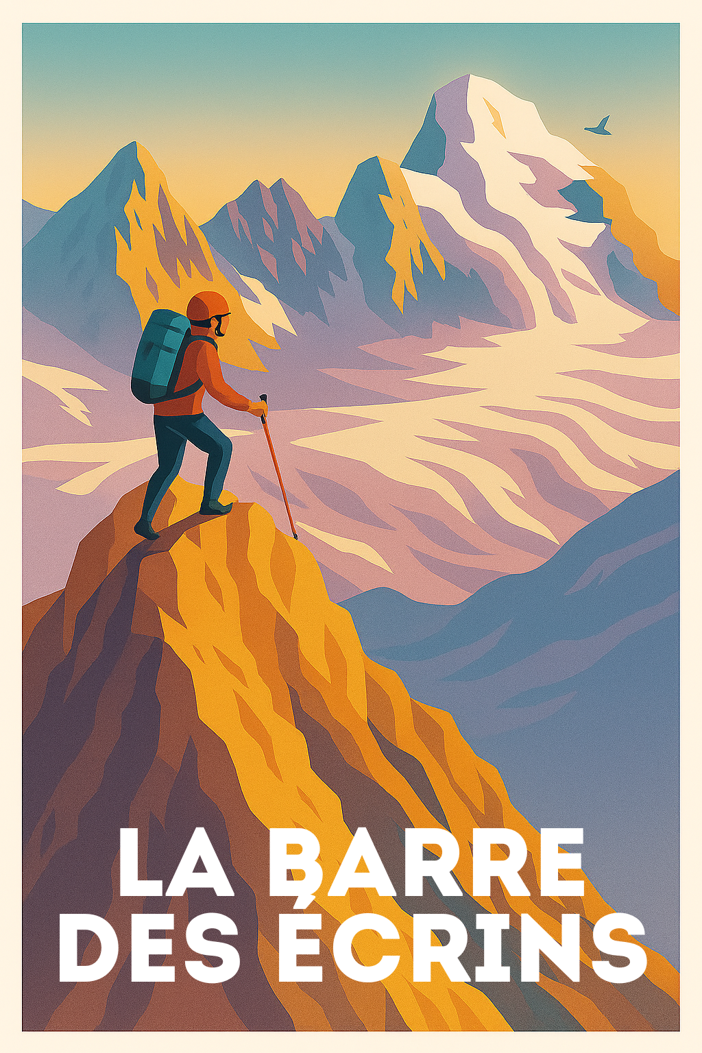 Affiche La Barre des Écrins — Aventure en haute montagne · poster d'art de La Barre des Écrins