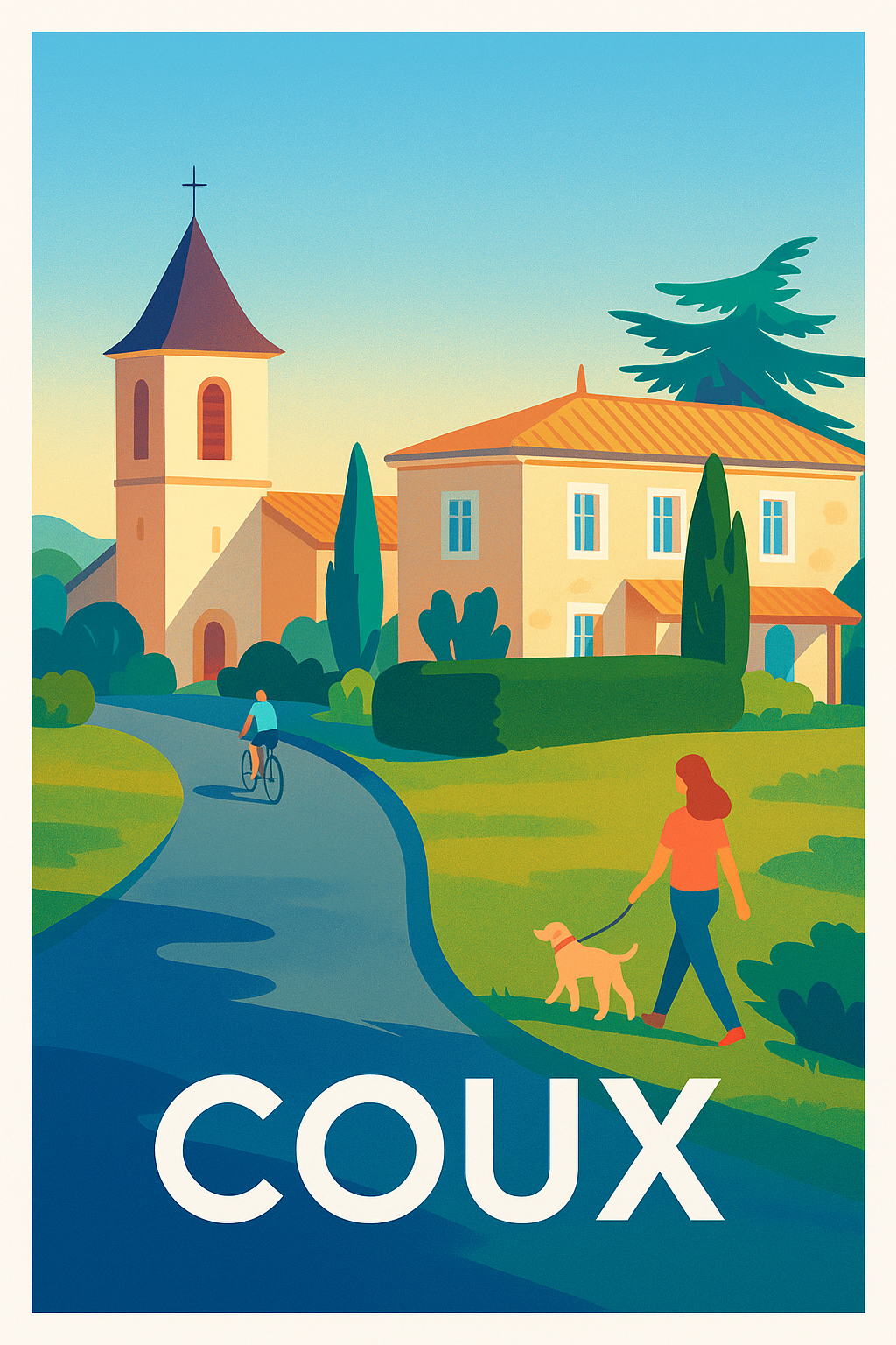 Affiche Coux — L'art de la douceur villageoise · poster d'art de Coux