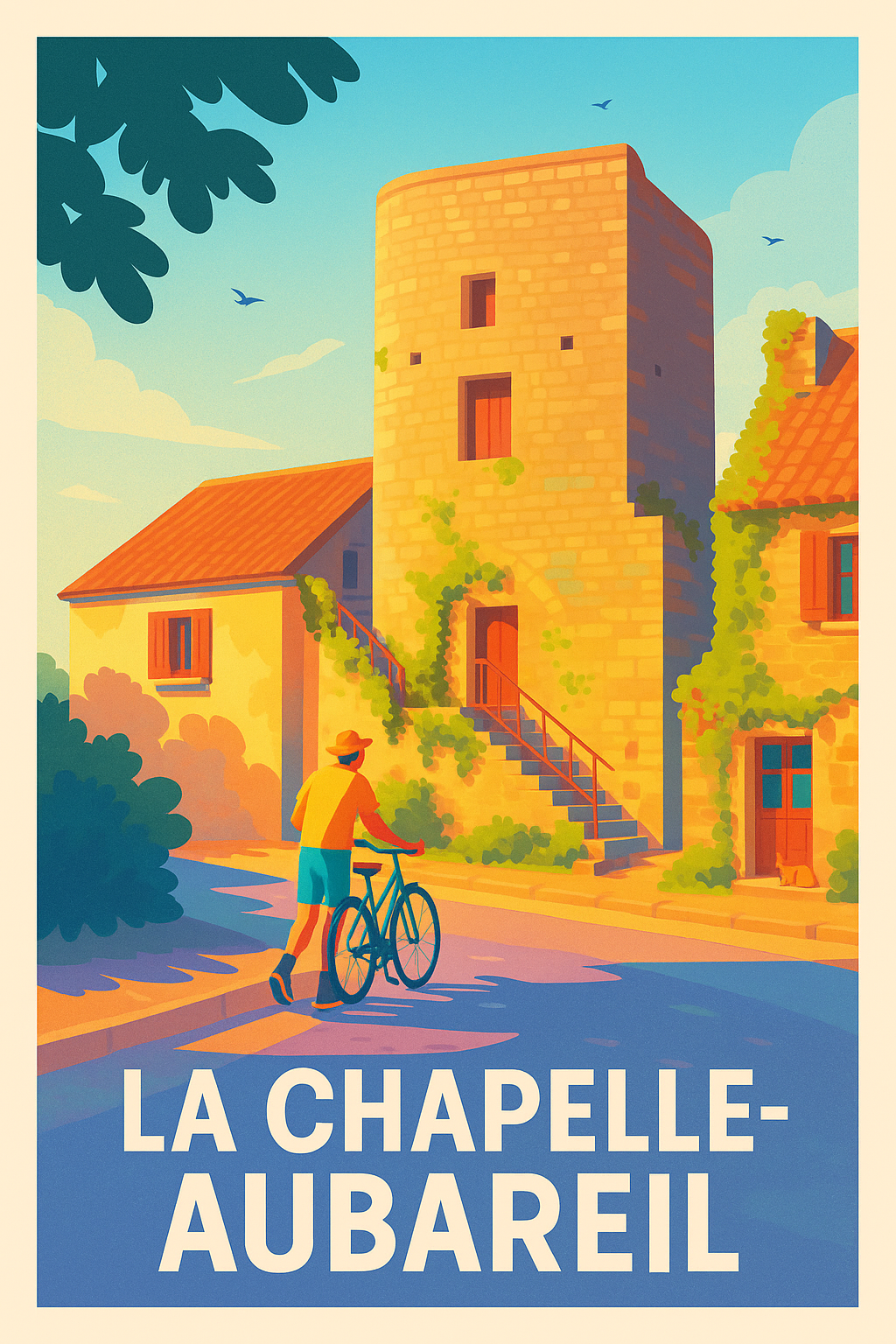 Affiche La Chapelle-Aubareil — Évasion et lumière au cœur du Périgord · poster d'art de La Chapelle-Aubareil