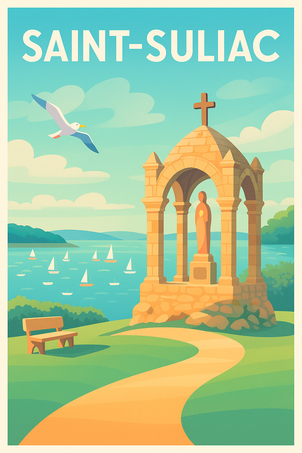 Affiche de Saint-Suliac - Le charme paisible de la côte bretonne