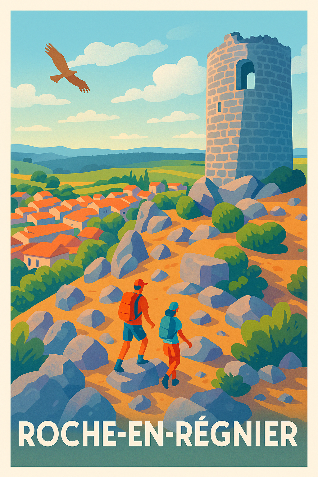 Affiche Roche-en-Régnier — L'escapade nature incontournable · poster d'art de Roche-en-Régnier