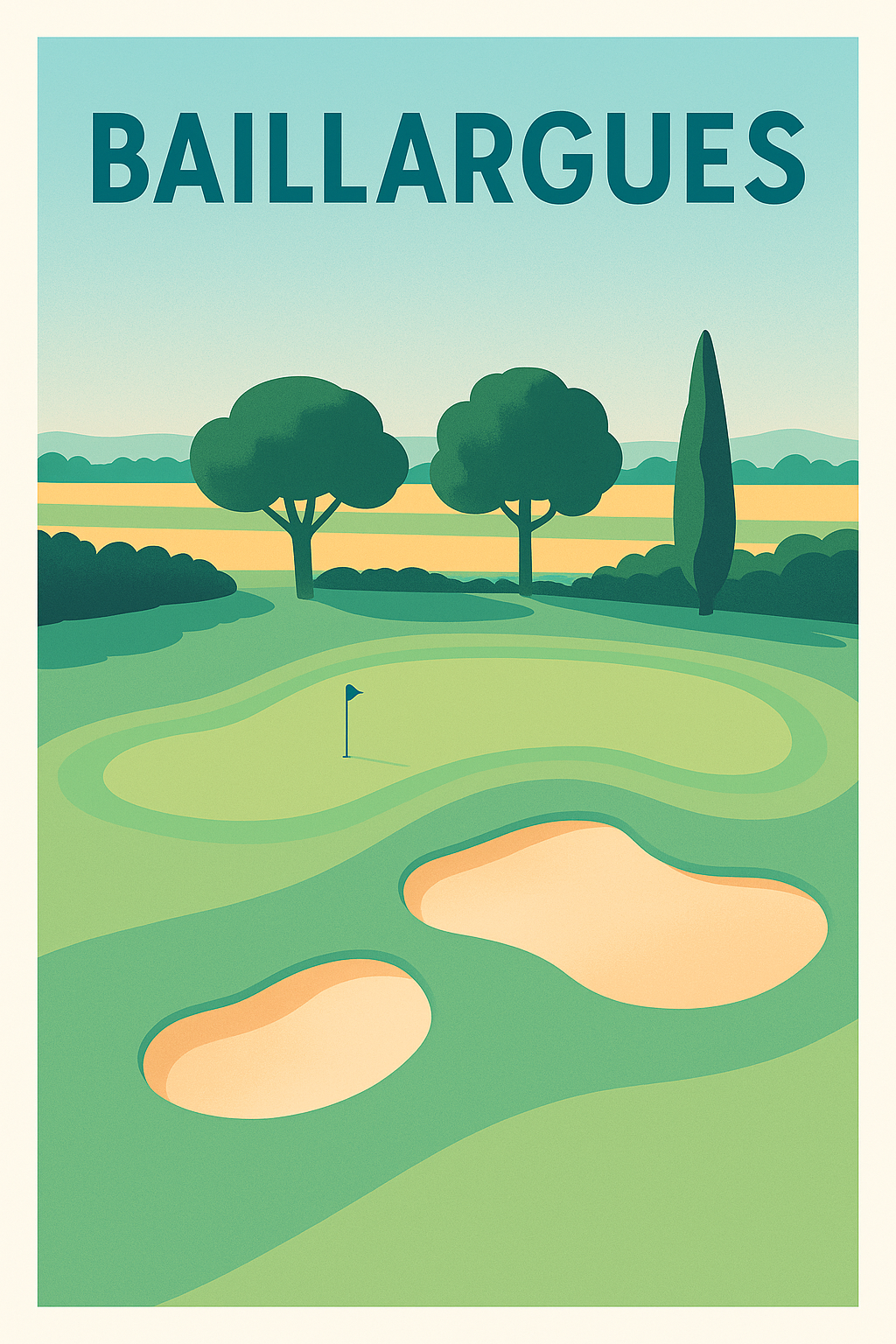 Affiche de Baillargues - Élégance et nature du parcours de golf