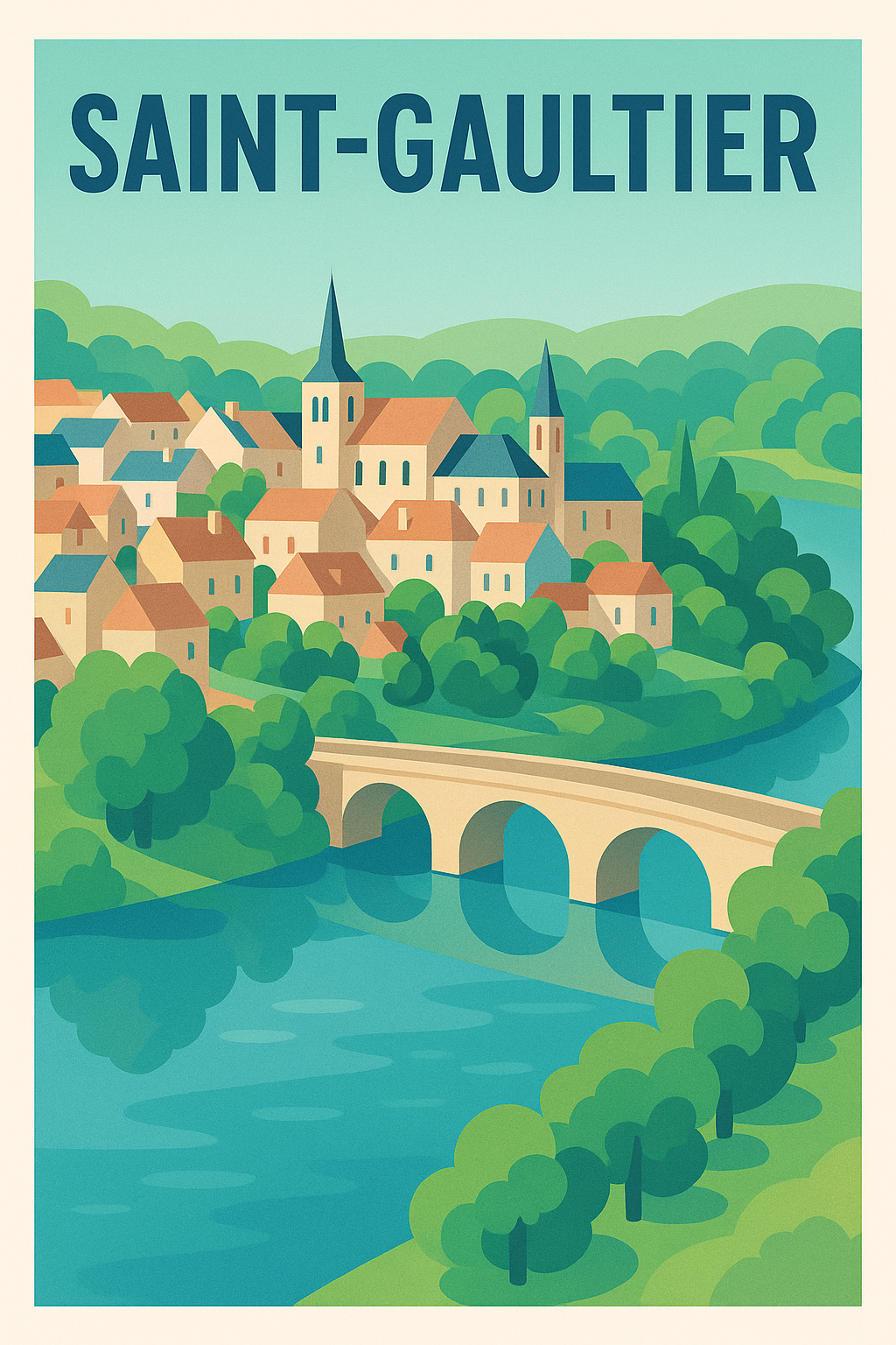 Affiche de Saint-Gaultier - Charme bucolique au cœur de la nature