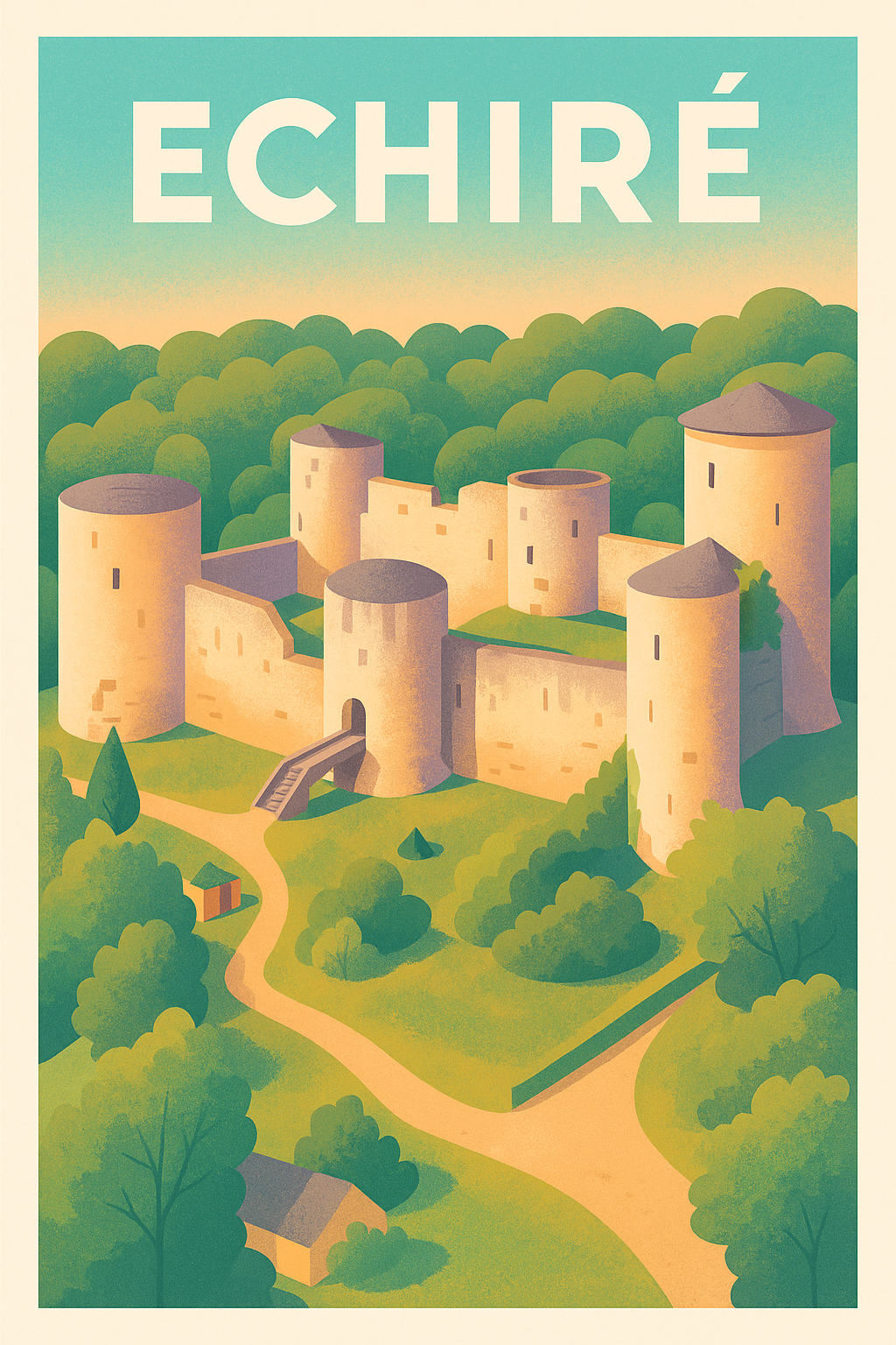 Affiche de Échiré - Charme médiéval au cœur de la nature