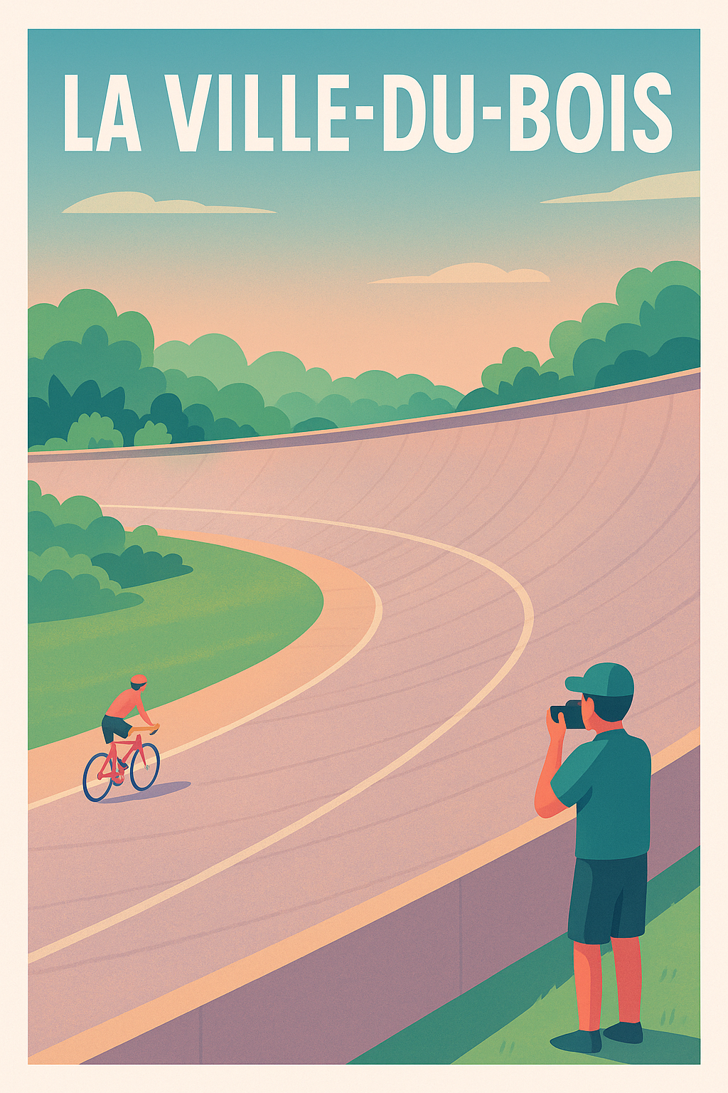 Affiche de La Ville-du-Bois - L'art du cyclisme en douceur