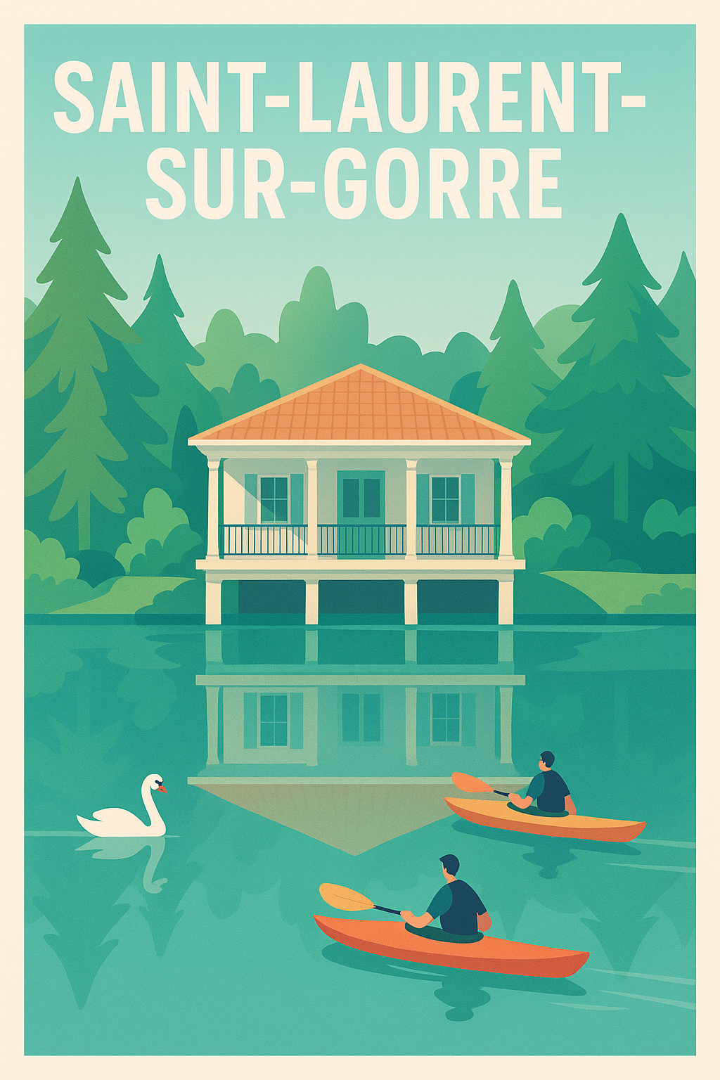 Affiche de Saint-Laurent-sur-Gorre - Évasion et sérénité au bord de l'eau