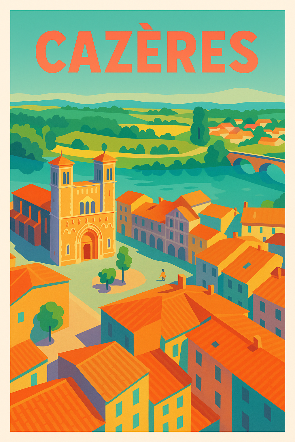 Affiche de Cazères - Charme et couleurs du Sud-Ouest